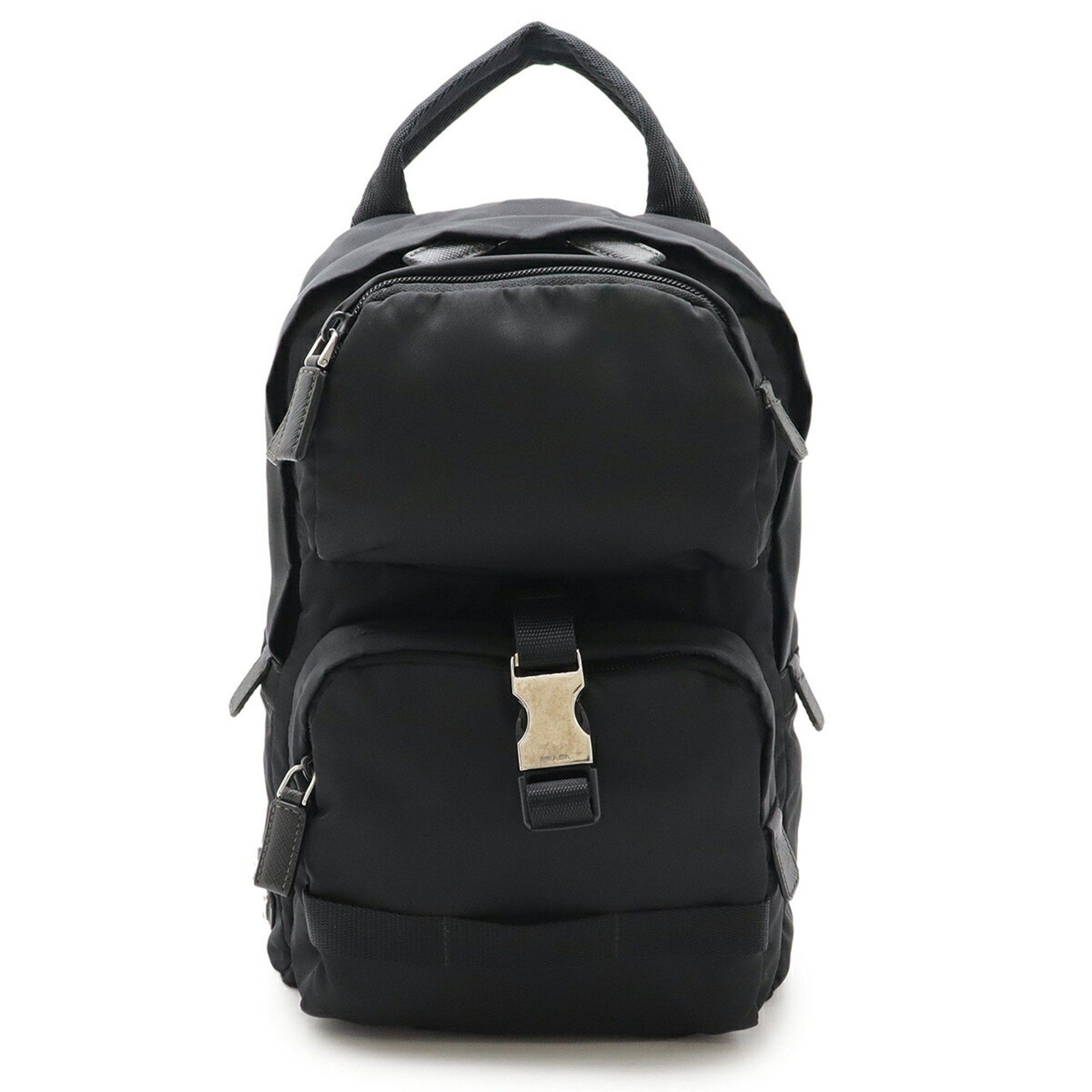 Prada Body Bag Shoulder Tessuto Nylon Leather Nero Black 2Vz013, Women's