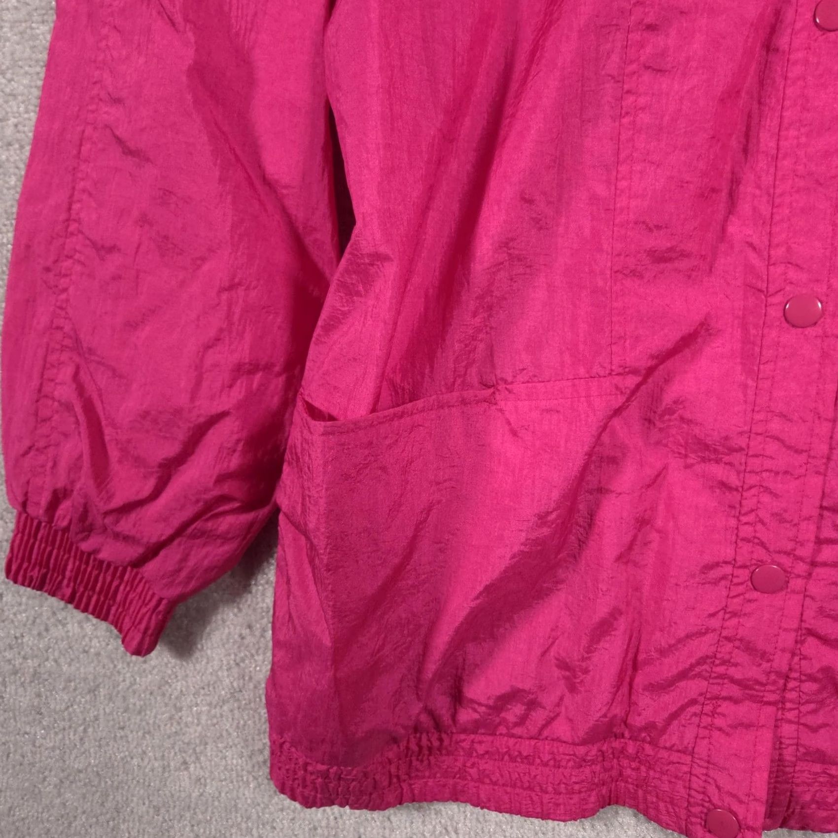 Pinko VINTAGE Dani Colby Jacket Womens Large Pink Snap Front Windbreaker Lightweight Jacket Size L / US 10 / IT 46 - 4 Thumbnail