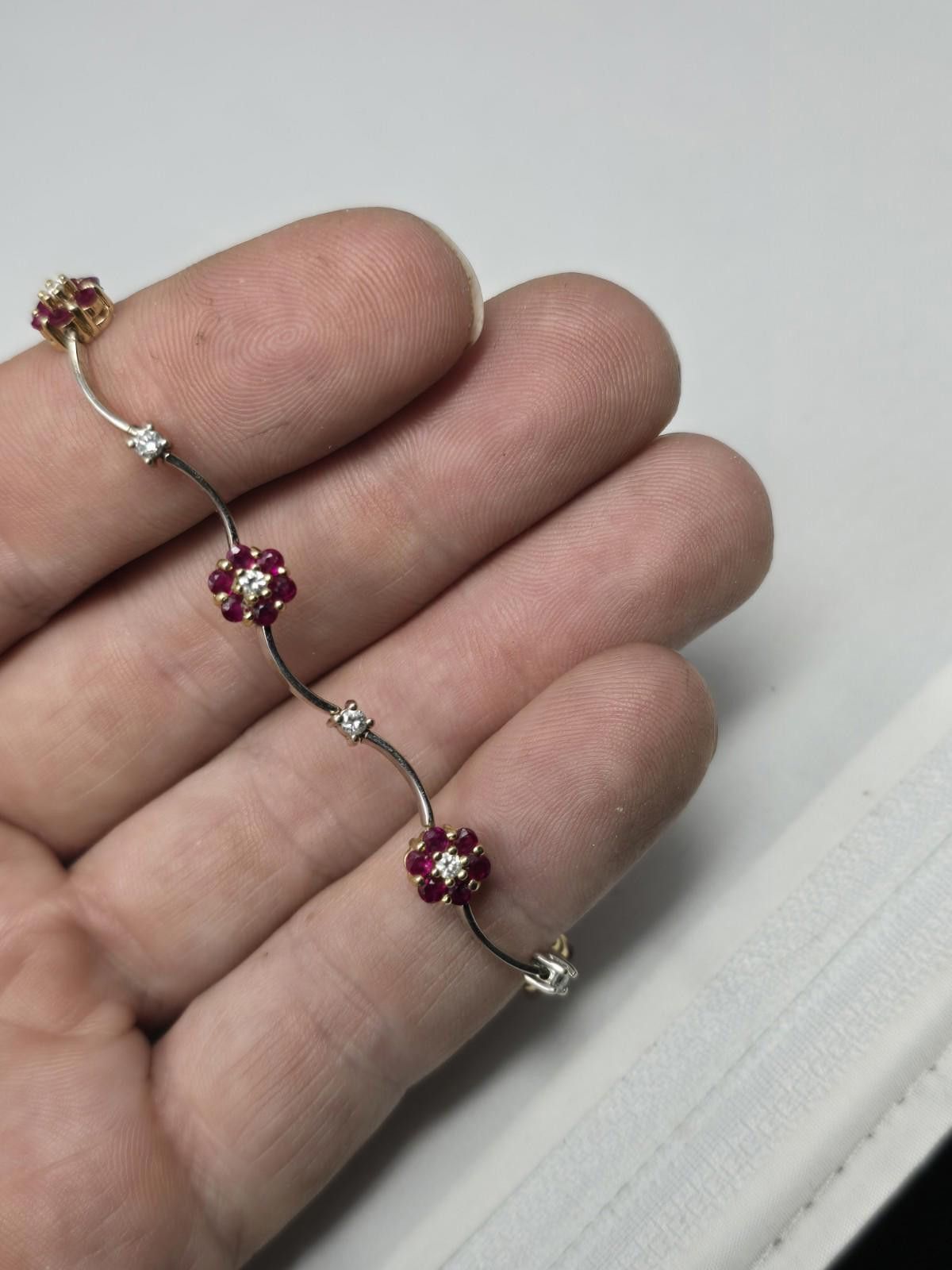 Other Ryan Gems 14K Gold 1.77 ctw Ruby Diamond Flower Bracelet Size ONE SIZE - 9 Thumbnail