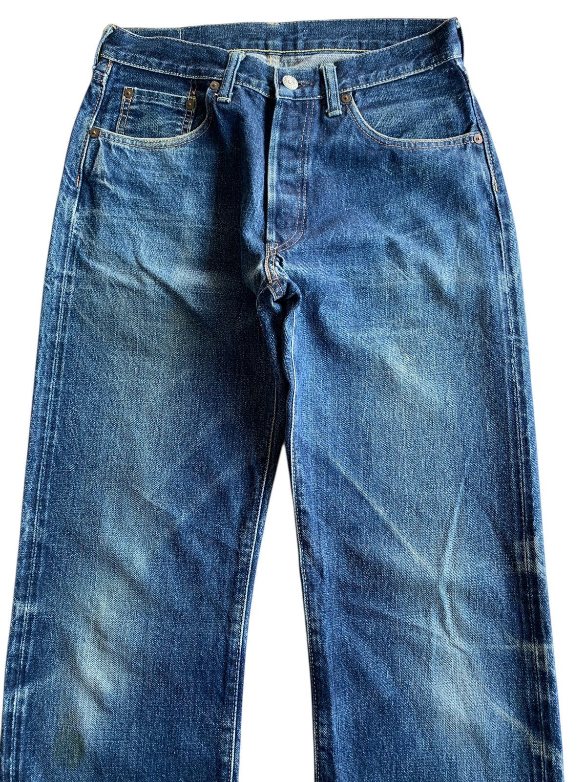 Sugar Cane VINTAGE SWING CHOP SELVEDGE FADED & RUSTY DISTRESSED DENIM Size US 29 - 6 Thumbnail
