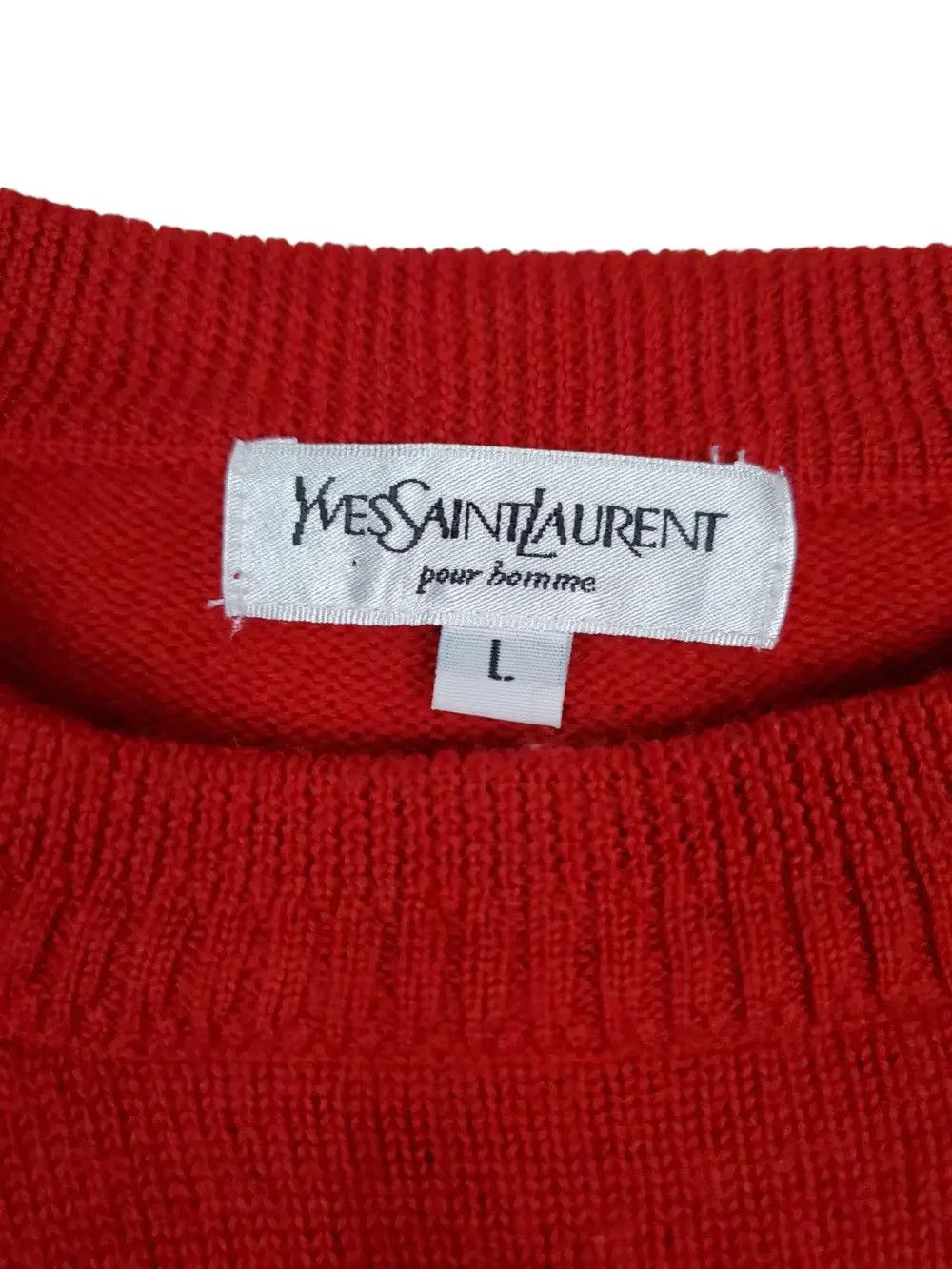 Vintage × Yves Saint Laurent Yves Saint Laurent Red Knitwear Size US L / EU 52-54 / 3 - 8 Thumbnail