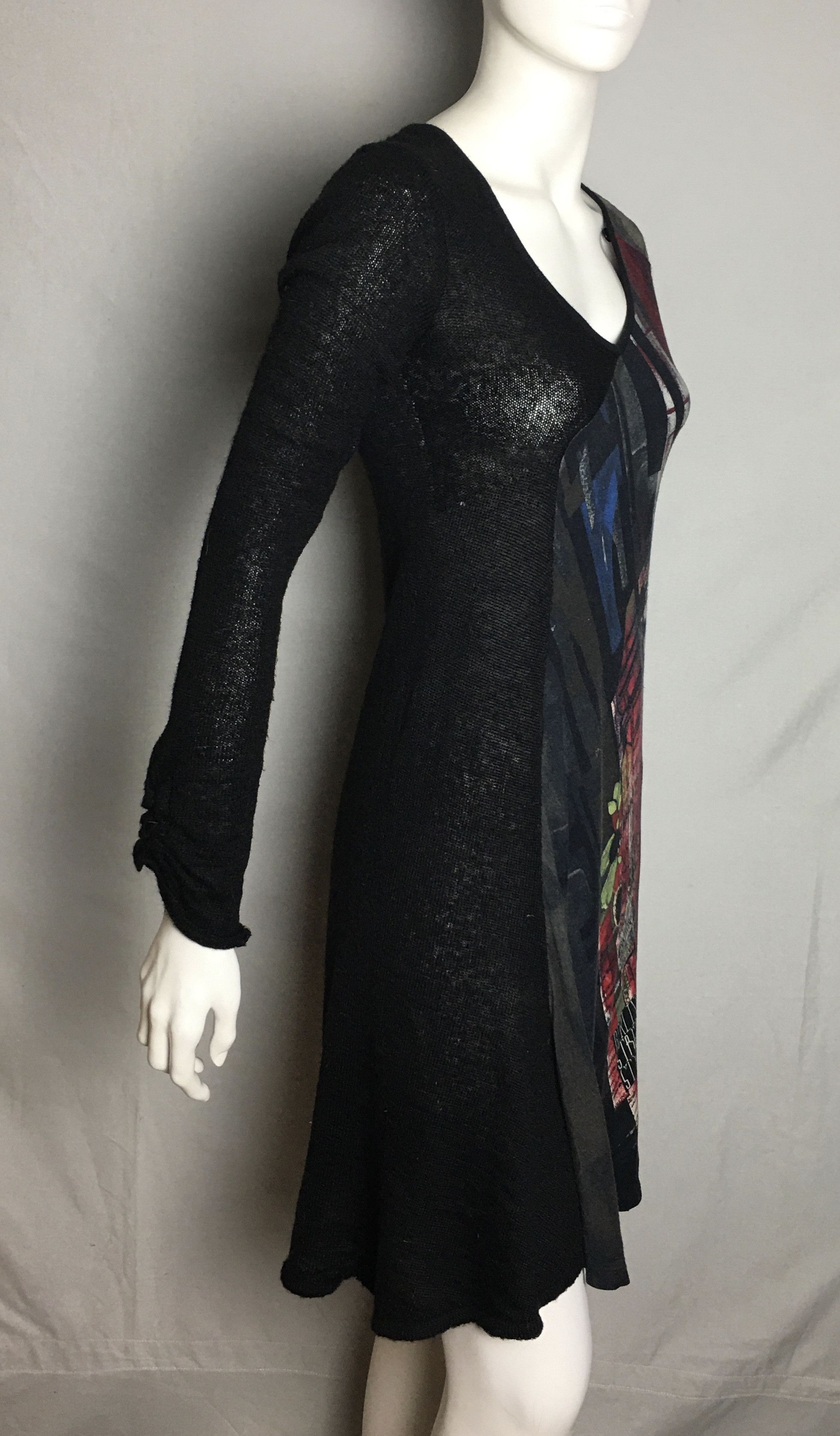 Japanese Brand Save The Queen Graphic Art Print Knit Dress Black Size S Size S / US 4 / IT 40 - 2 Thumbnail