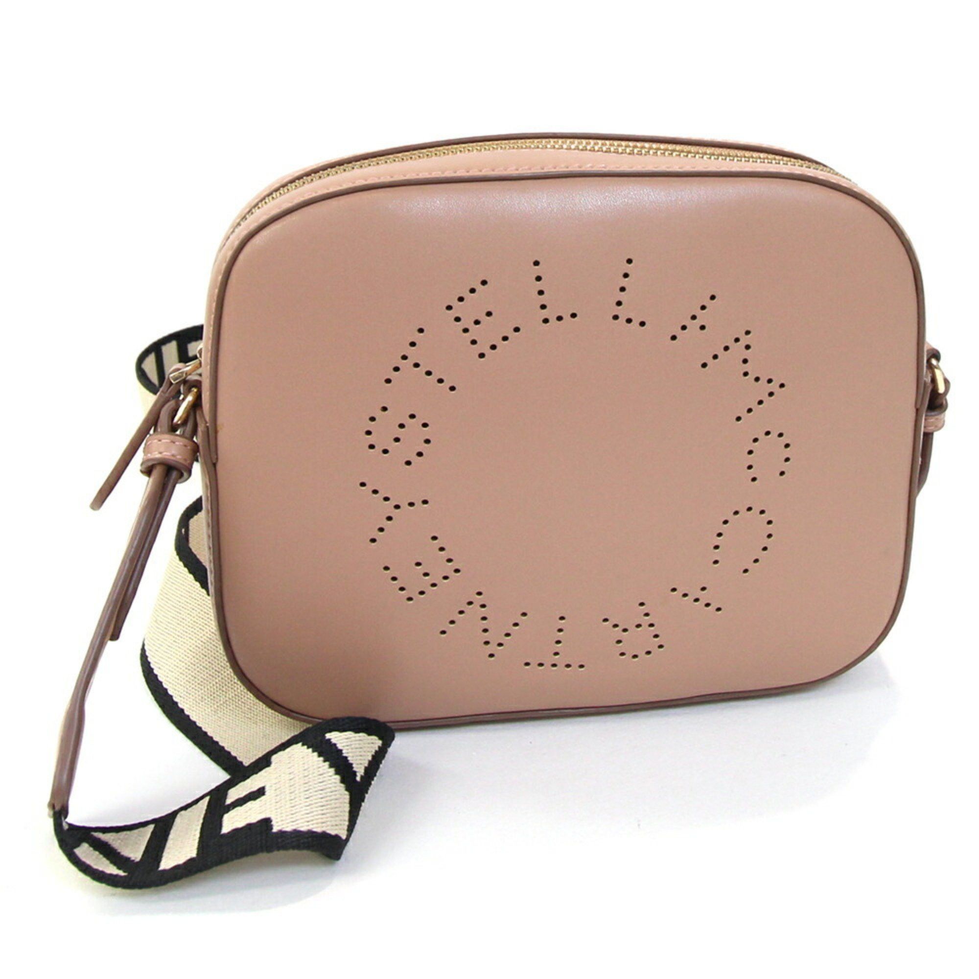 Stella Mccartney Shoulder Bag Small Camera 700266 Pink Beige Synthetic Leather Pochette Punching Women's