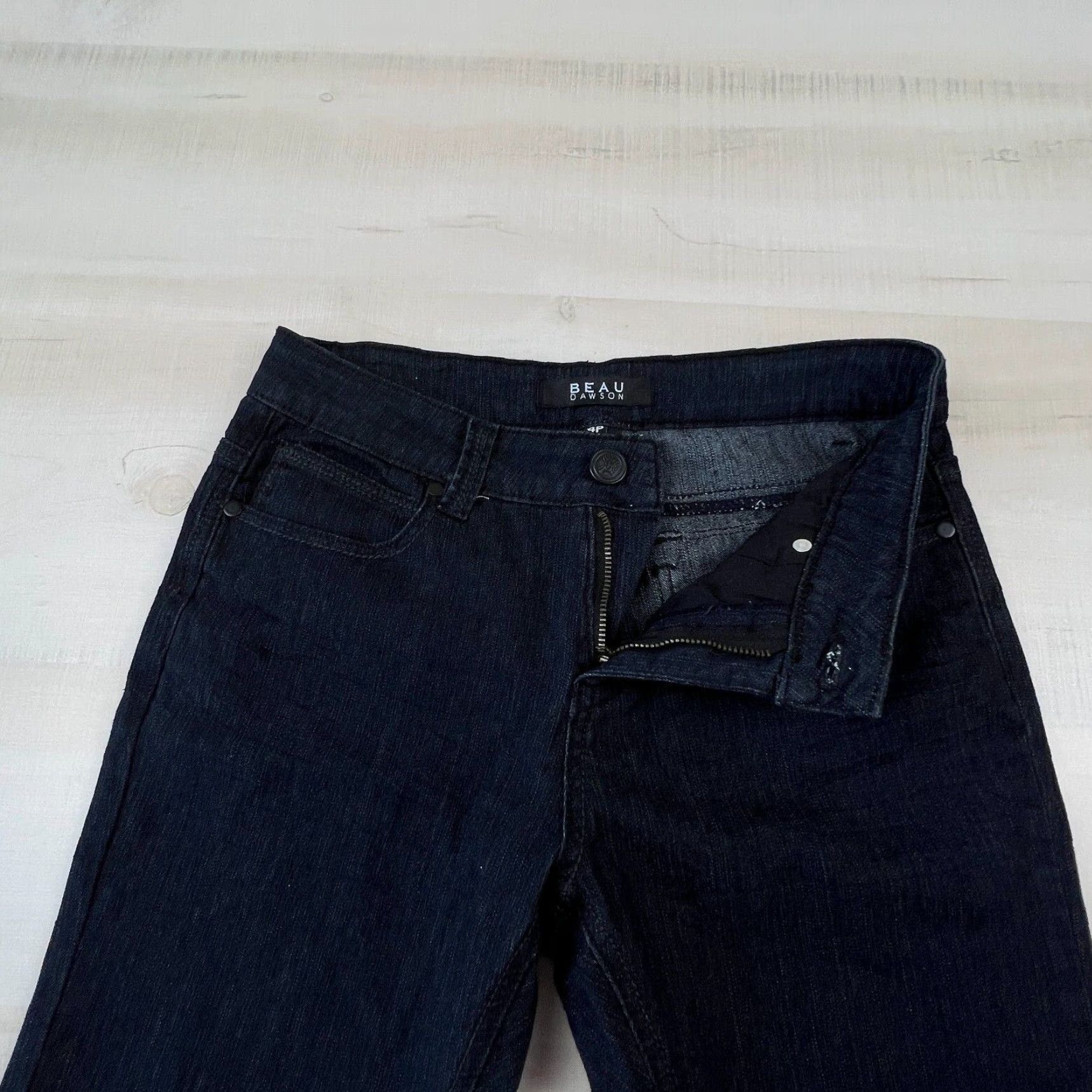 Vintage Beau Dawson Womens Bootcut Jeans 4P Petite Extra Large Dark Wash Mid Rise Flap Pockets Size 27" / US 4 / IT 40 - 3 Thumbnail