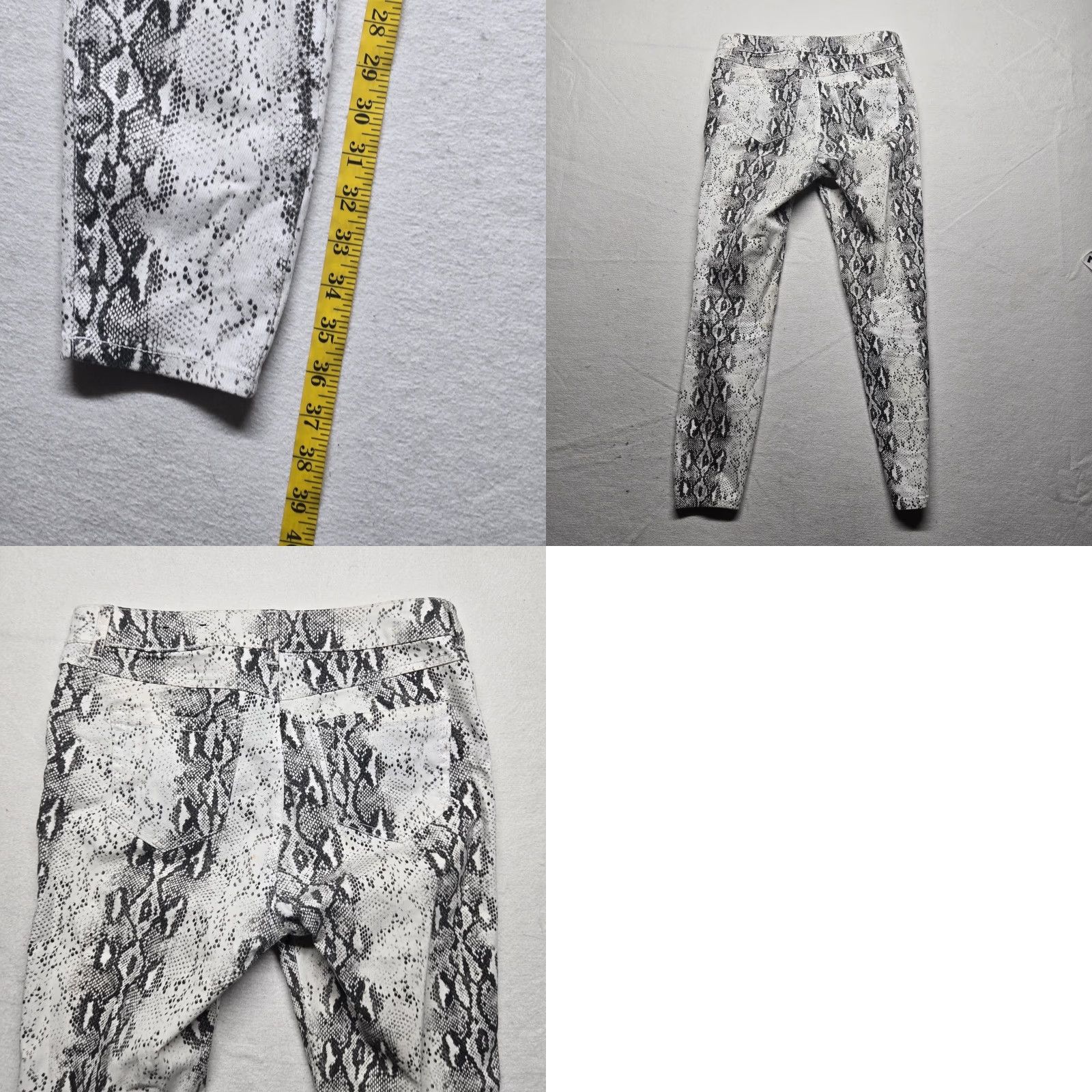 Vintage d.jeans Pants Women 6 White Snake Print High Waist Skinny Denim Stretch Casual Womens Size 28" / US 6 / IT 42 - 8 Thumbnail
