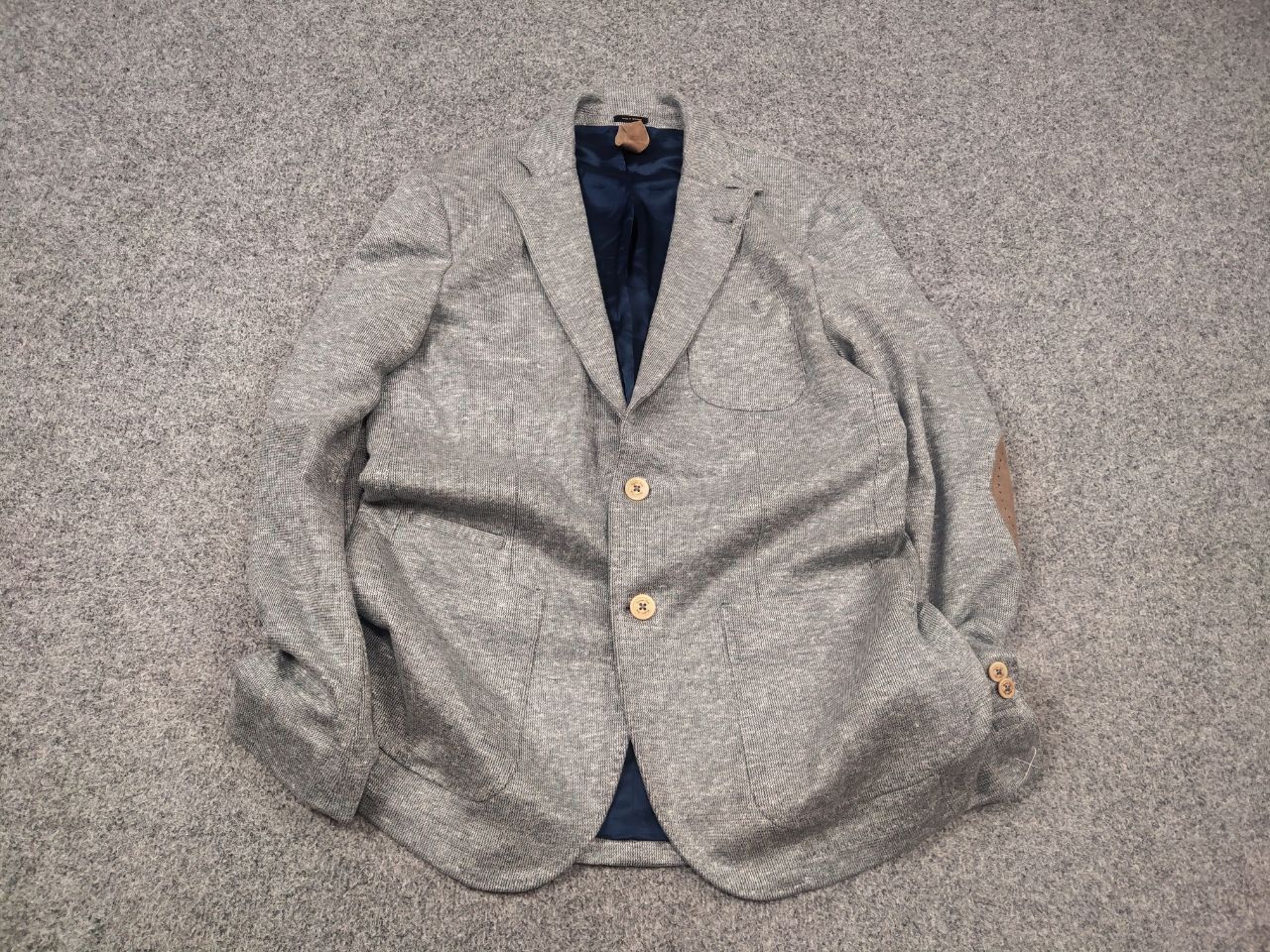 Massimo Dutti Massimo Dutti Design Grey Linen Blend Blazer Sports Jacket Size US M / EU 48-50 / 2 - 2 Thumbnail