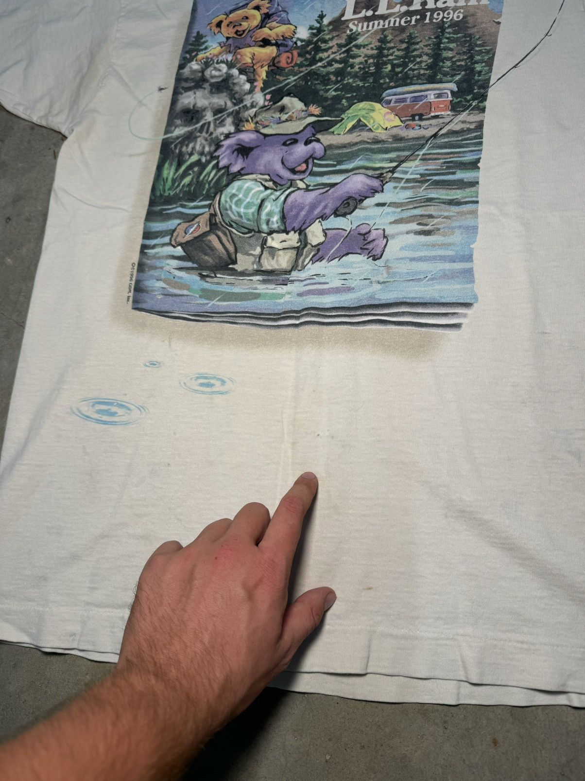 Grateful Dead × Liquid Blue 1996 Grateful Dead LL Rain Summer Tour LL Bean parody rare Size US L / EU 52-54 / 3 - 8 Thumbnail
