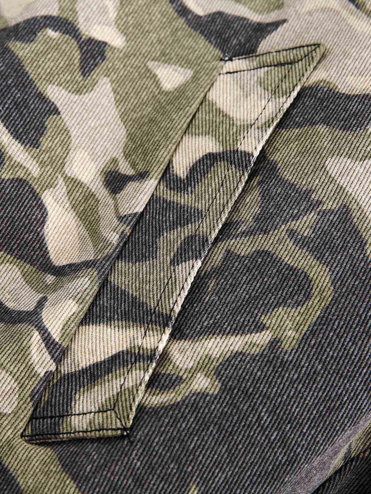 Japanese Brand Camouflage Quilted Hooded Jacket with Faux Fur Trim Size US L / EU 52-54 / 3 - 8 Thumbnail