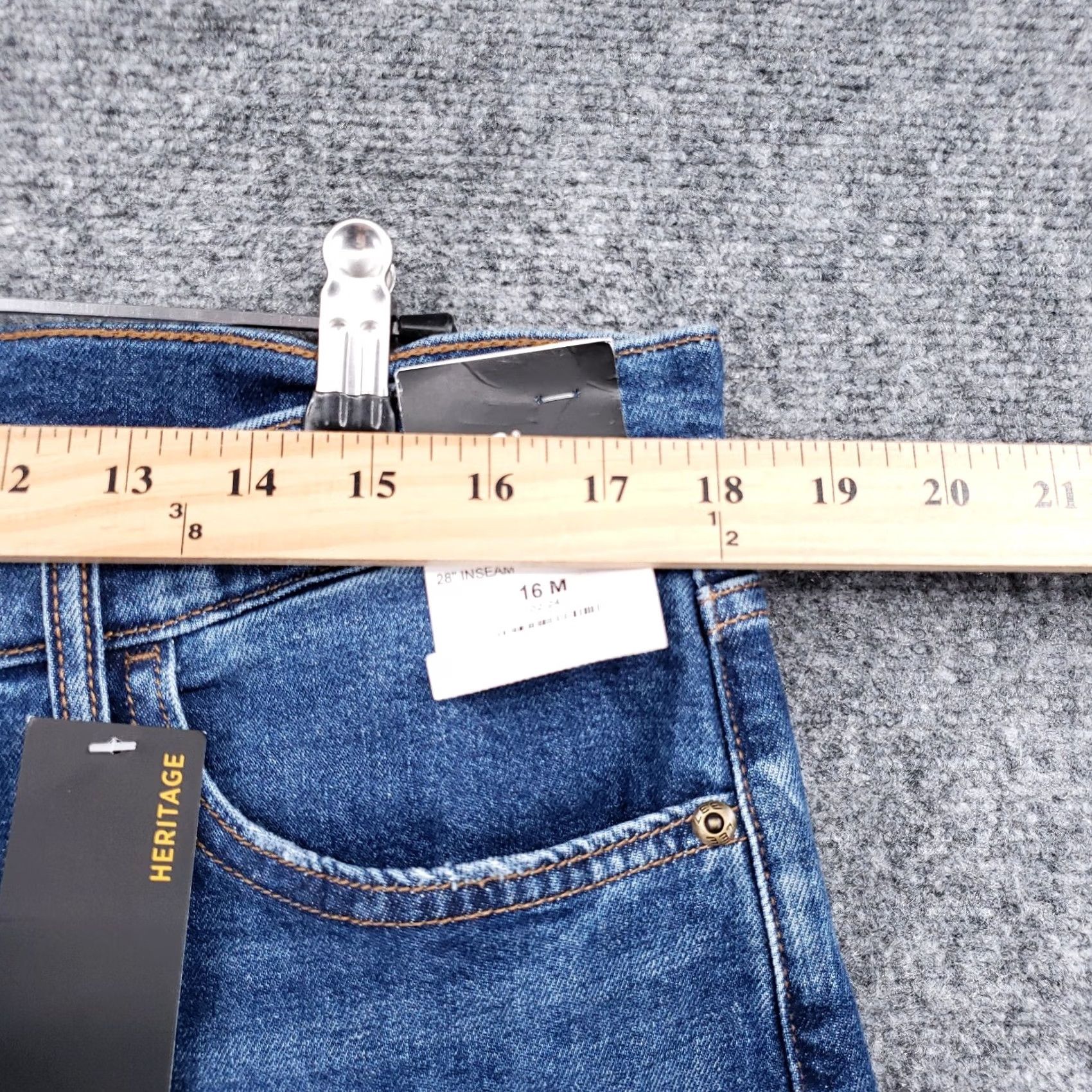 Lee Lee Jeans Womens 16 Blue Slim Straight Denim Stretch Heritage Blurred Nights NEW Size 38" / US 16 / IT 52 - 7 Thumbnail