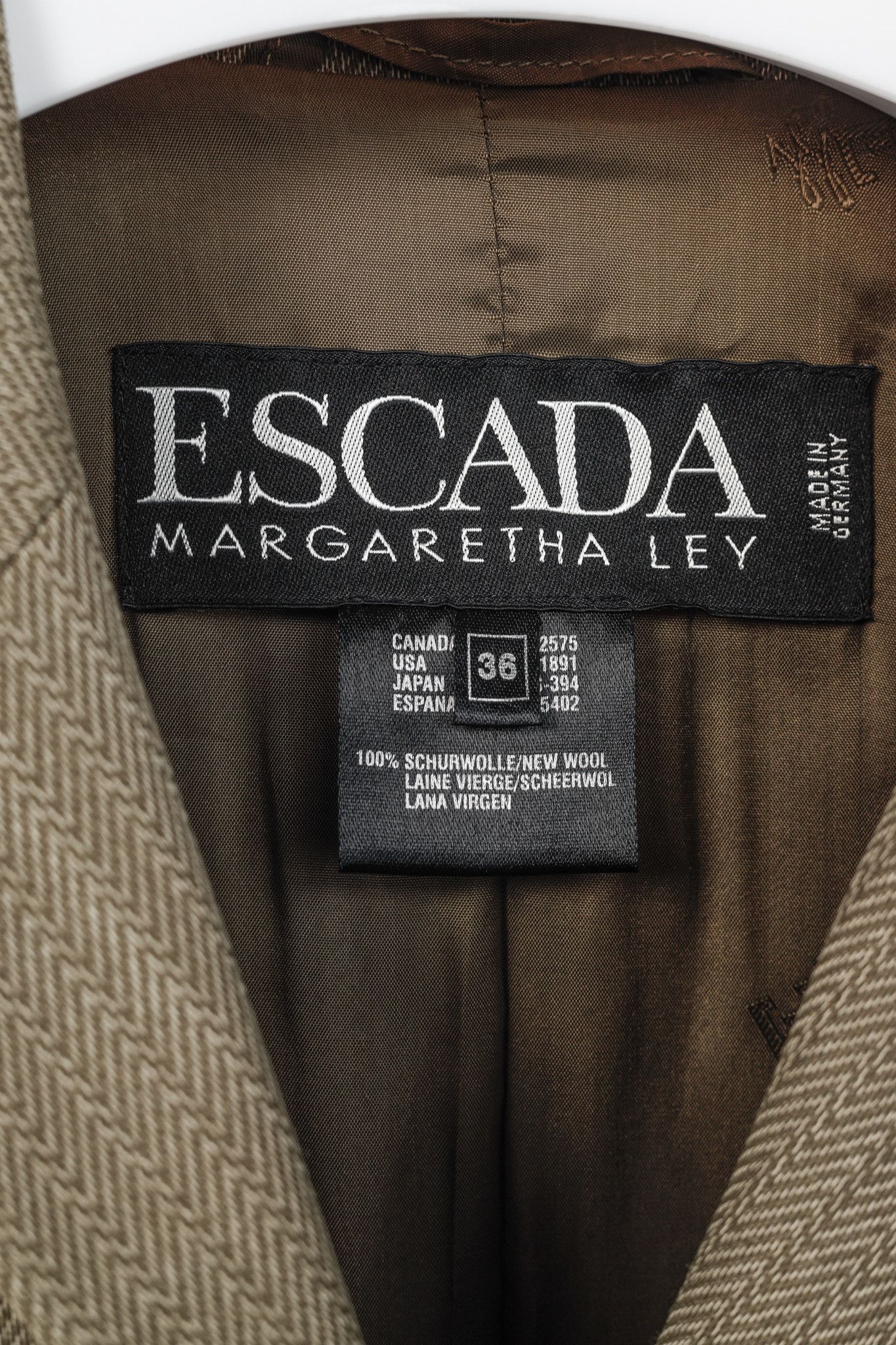 Escada Escada Margaretha Ley Vintage Taupe Virgin-Wool Blazer Size M / US 6-8 / IT 42-44 - 4 Thumbnail