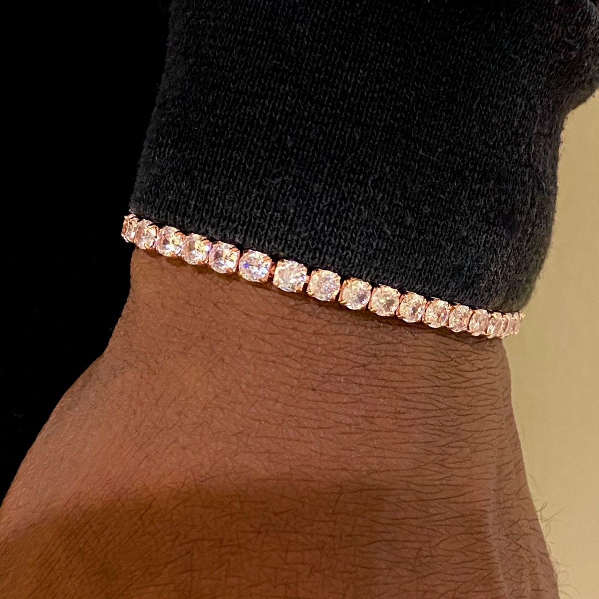 Pre-owned Givenchy X Stussy Givenchy Rose Gold Tennis Bracelet