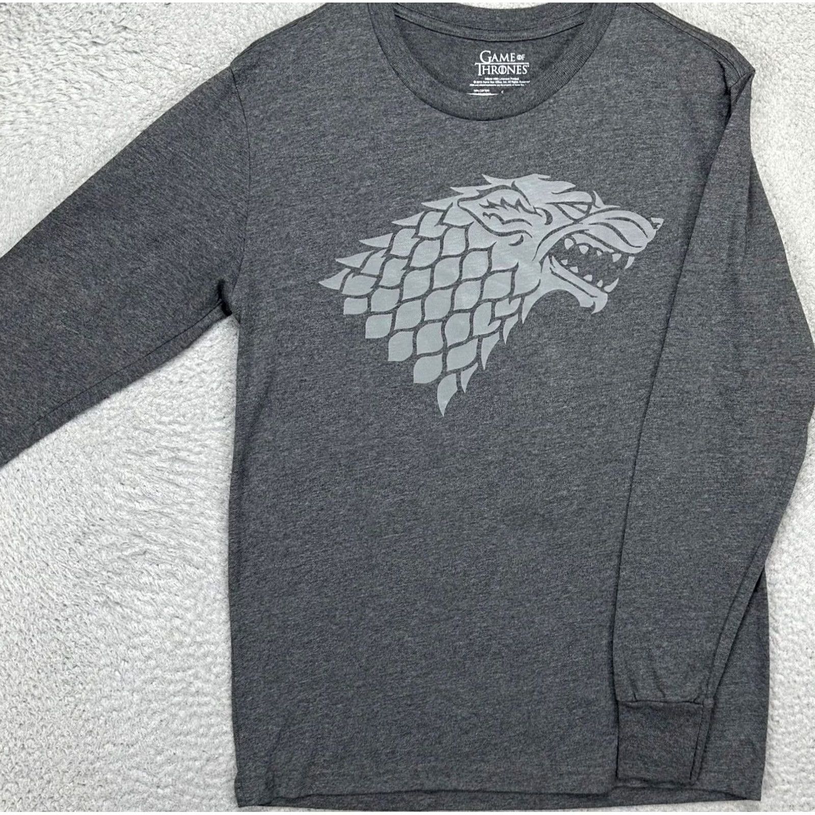 Vintage VINTAGE Game Of Throne Sweatshirt Unisex Small Grey Stark Crew Neck Long Sleeve Shirt Womens Size US S / EU 44-46 / 1 - 3 Thumbnail