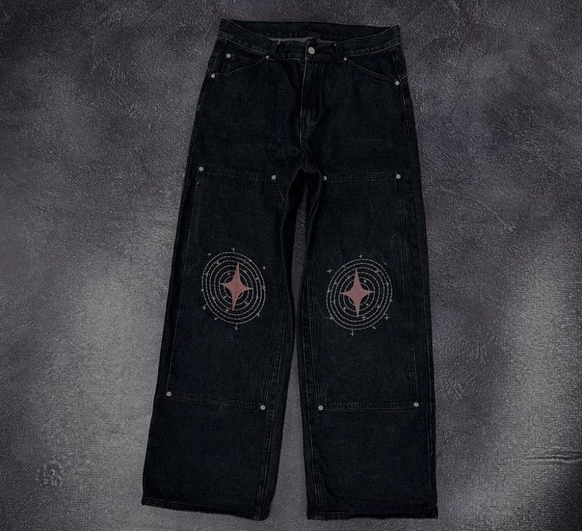 Vintage Vintage Skate Double Knee Y2K Embroidered Hype Baggy Jeans Size US 32 / EU 48 - 5 Thumbnail