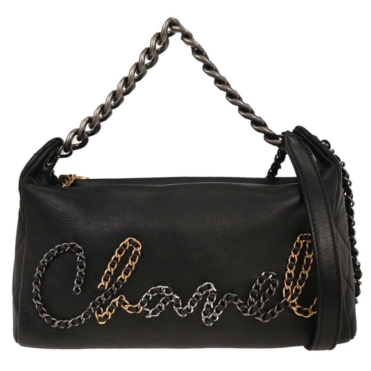 Chanel Chain Signature Hobo Leather with Metal