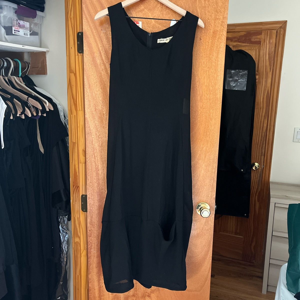Comme des Garcons Vintage 1992 Comme des Garcons Black Midi A-Line Dress Sz M Size M / US 6-8 / IT 42-44 - 1 Thumbnail