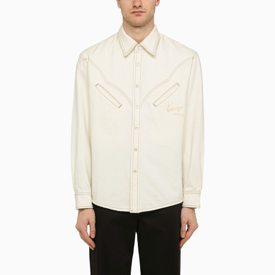 image of Kenzo O1D2Blof0424 Shirts In White, Men's (Size Medium)