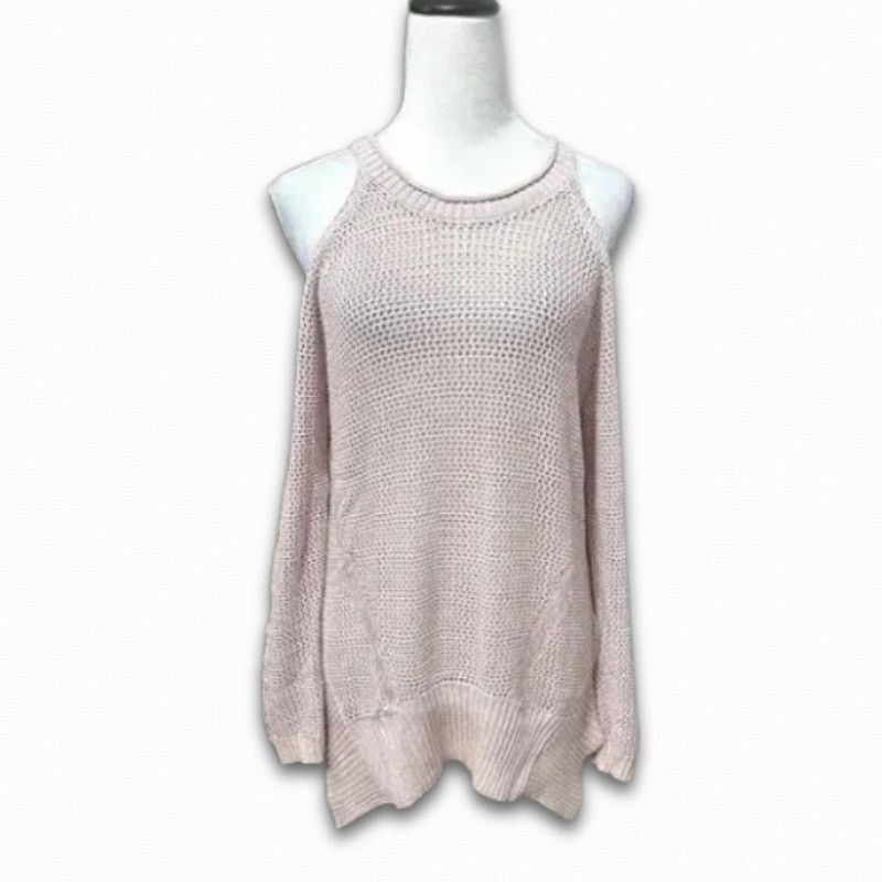 Other Willow & Clay Open Knit Sweater Cut-Out Shoulder Pink W S Size S / US 4 / IT 40 - 1 Thumbnail