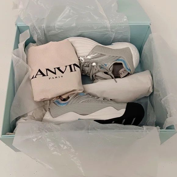 Lanvin Lanvin Flash X Silver Mesh Low-Top Sneakers - EU36/US6 Size US 6 / IT 36 - 16 Thumbnail