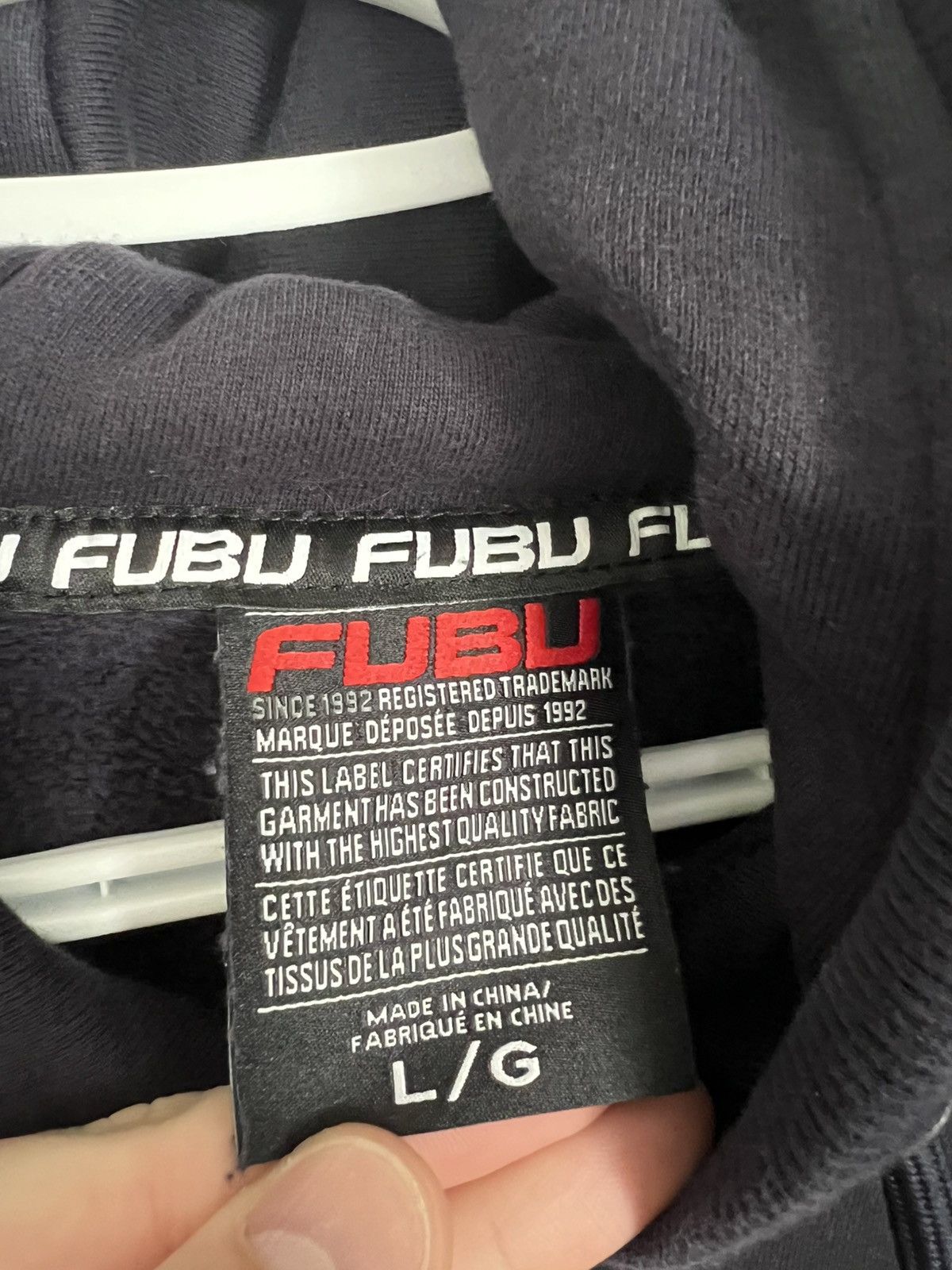 Fubu Vintage Y2K FUBU Navy Hooded Sweatshirt Size US L / EU 52-54 / 3 - 5 Thumbnail