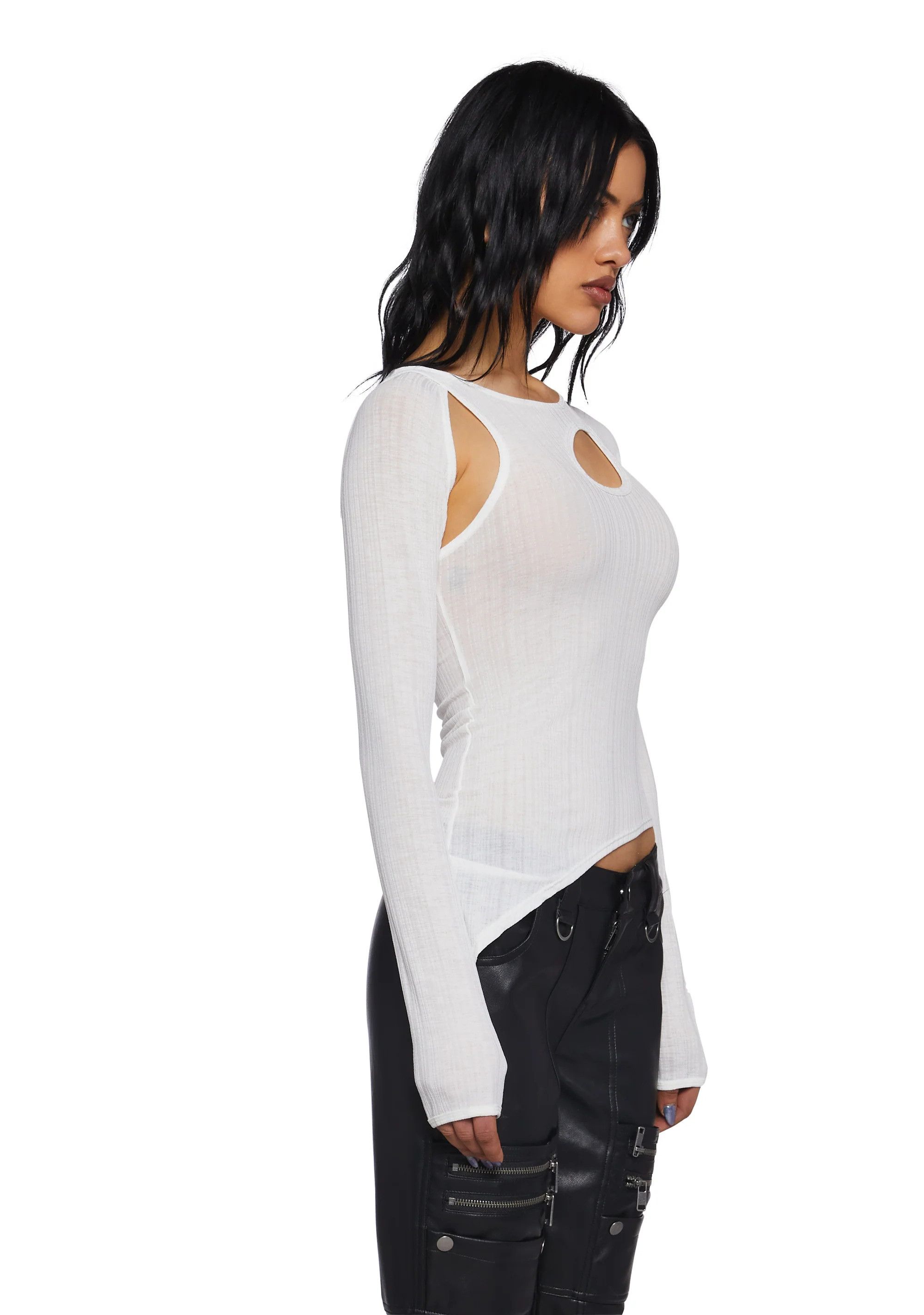 Other White asymmetrical cut out long sleeve top Size XS / US 0-2 / IT 36-38 - 3 Thumbnail