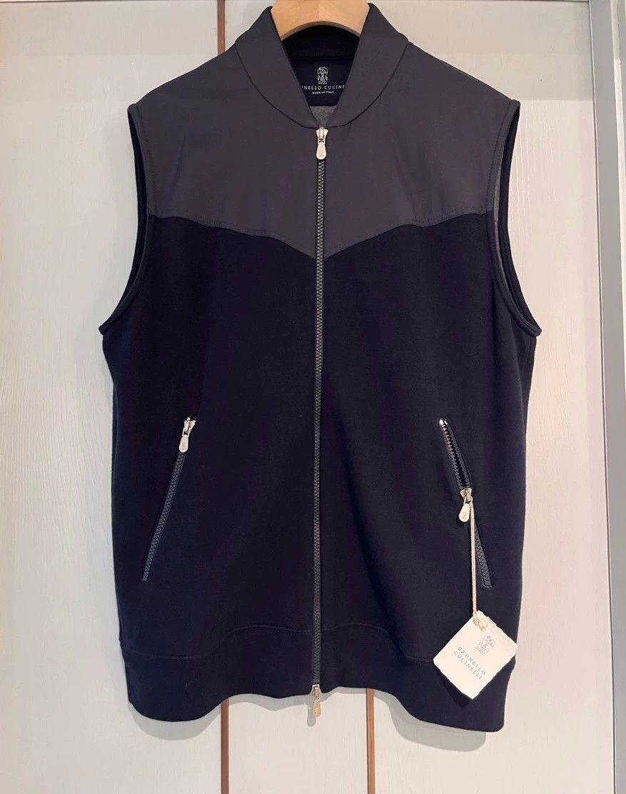 Brunello Cucinelli Brunello Cucinelli Blue Sleeveless Vest - dmc Size US S / EU 44-46 / 1 - 1 Thumbnail