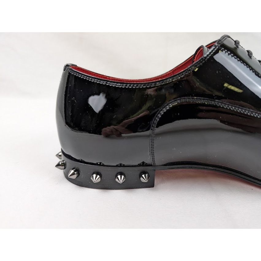 Christian Louboutin o1rshd1 So Greggo Flat Shoes in Black/Gun Metal/Lin Loubi Size US 10 / EU 43 - 4 Thumbnail