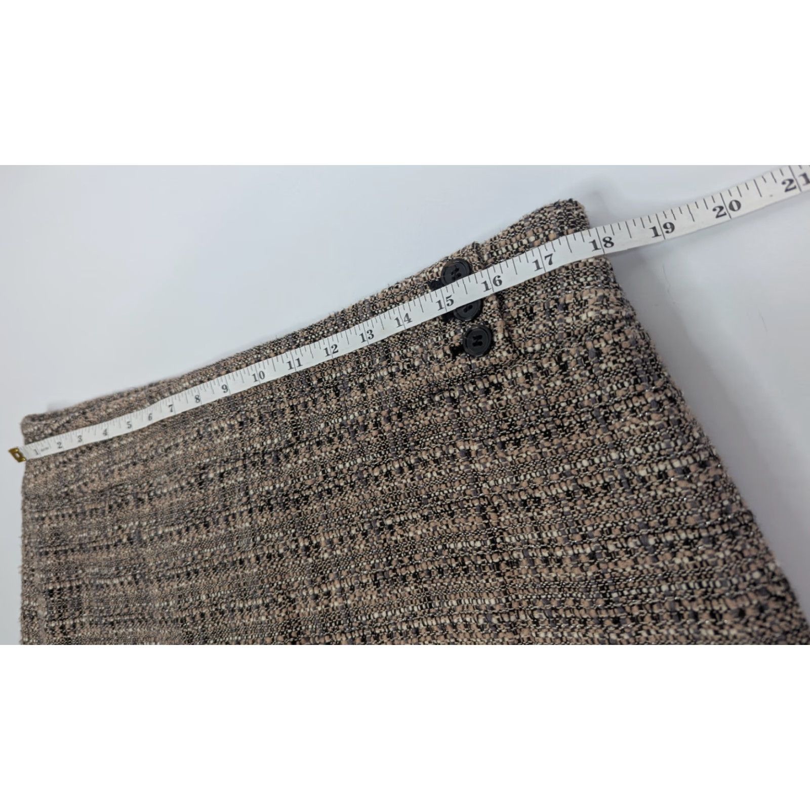 Ann Taylor Ann Taylor Skirt Lined Brown Tan Tweed Textured Back Zip Size 16 Career Office Size 38" / US 16 / IT 52 - 5 Thumbnail