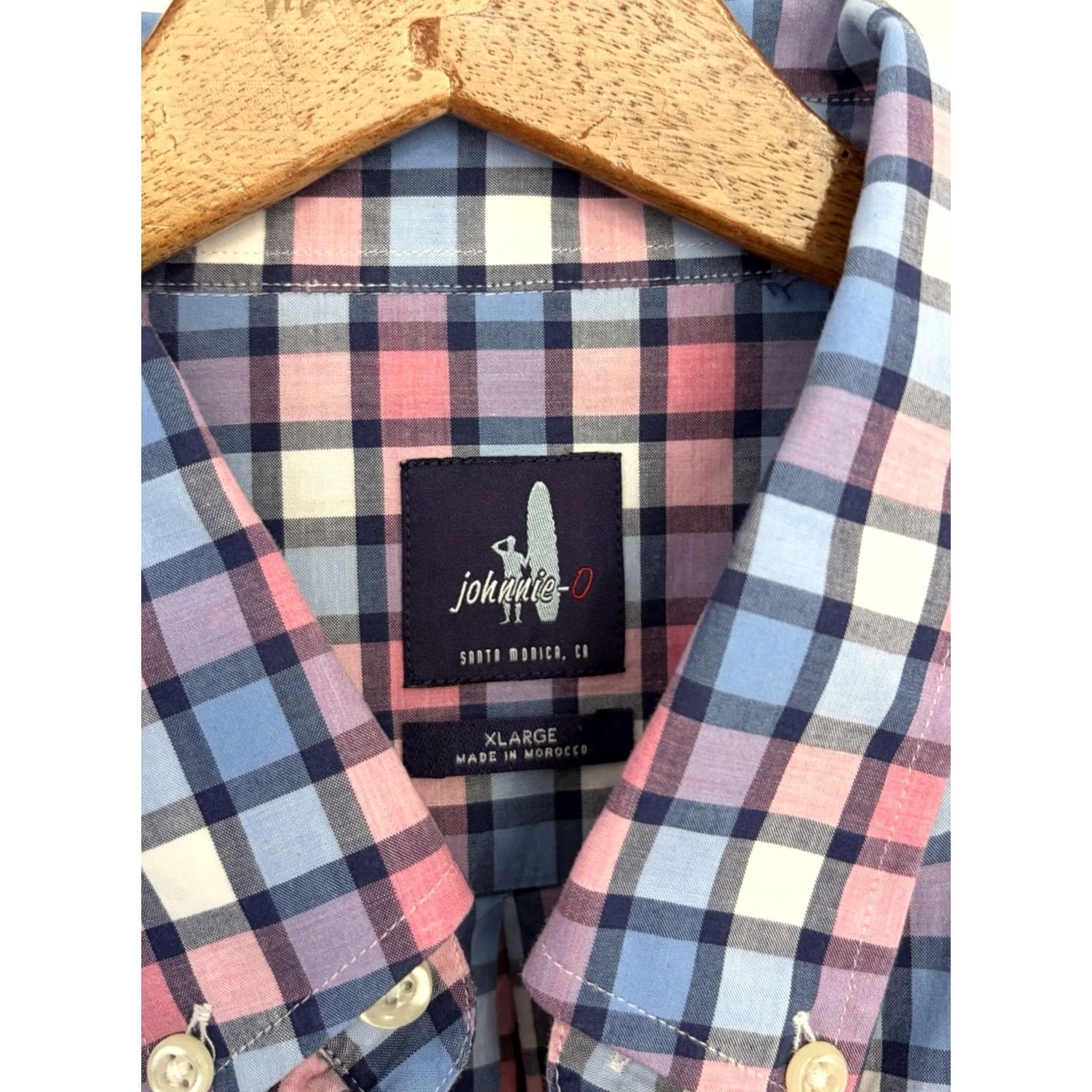 johnnie-O johnnie-O Shirt Mens Pink Blue Plaid Long Sleeve Button Up sz XL Size US XL / EU 56 / 4 - 4 Thumbnail