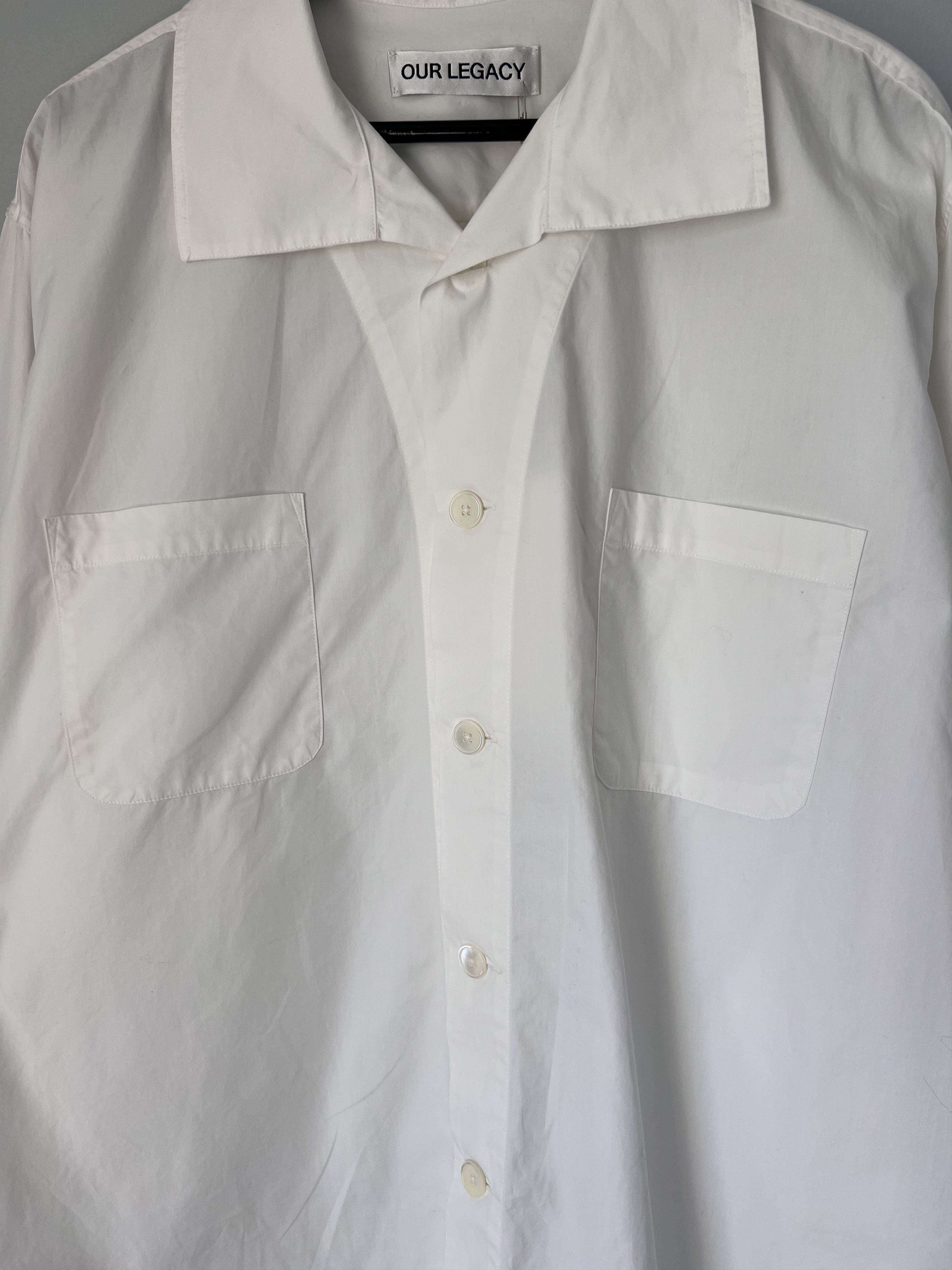 Our Legacy Our Legacy Dense Poplin Funnel Shirt in White Size US L / EU 52-54 / 3 - 3 Thumbnail