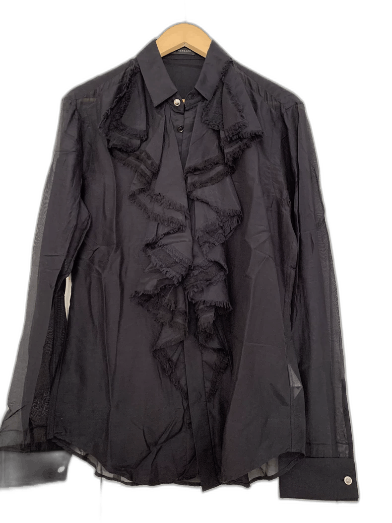 Versace Versace Runway Silk Shirt Black Reflective - dmc Size M / US 6-8 / IT 42-44 - 1 Thumbnail
