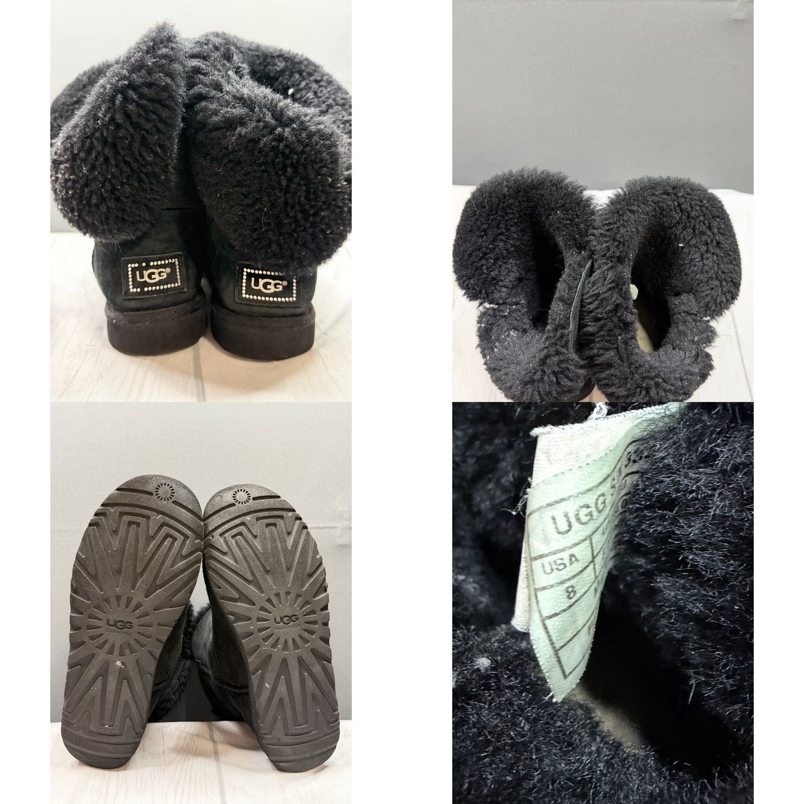 Ugg UGG Bailey Button Boots Womens Black Suede Shearling Mid-Calf Size 8 Size US 8 / IT 38 - 8 Thumbnail