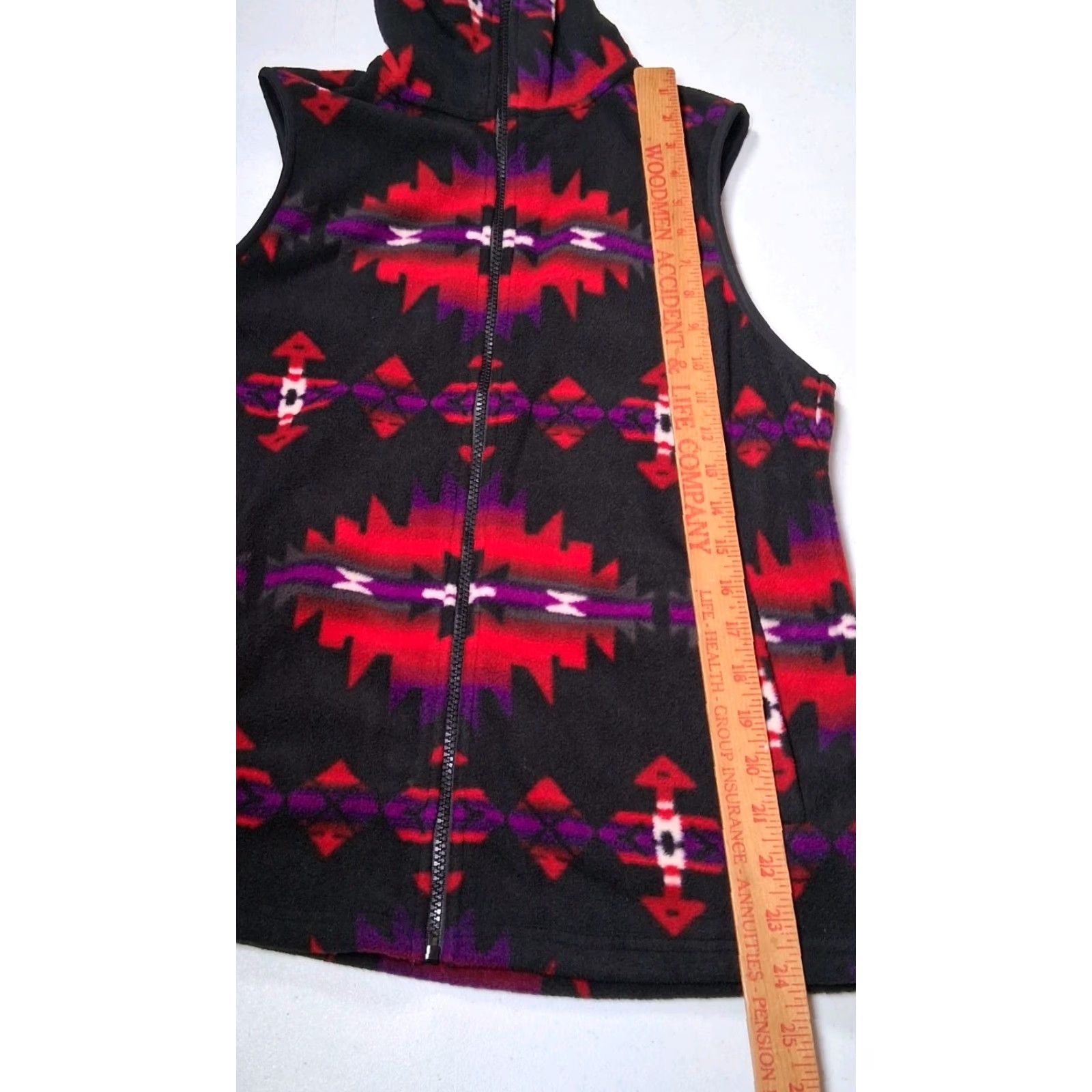 Chaps Chaps Vest Women Small Fleece Zip High Neck Black Red Southwestern Aztec Geometric Casual Travel Gorpcore Size S / US 4 / IT 40 - 5 Thumbnail