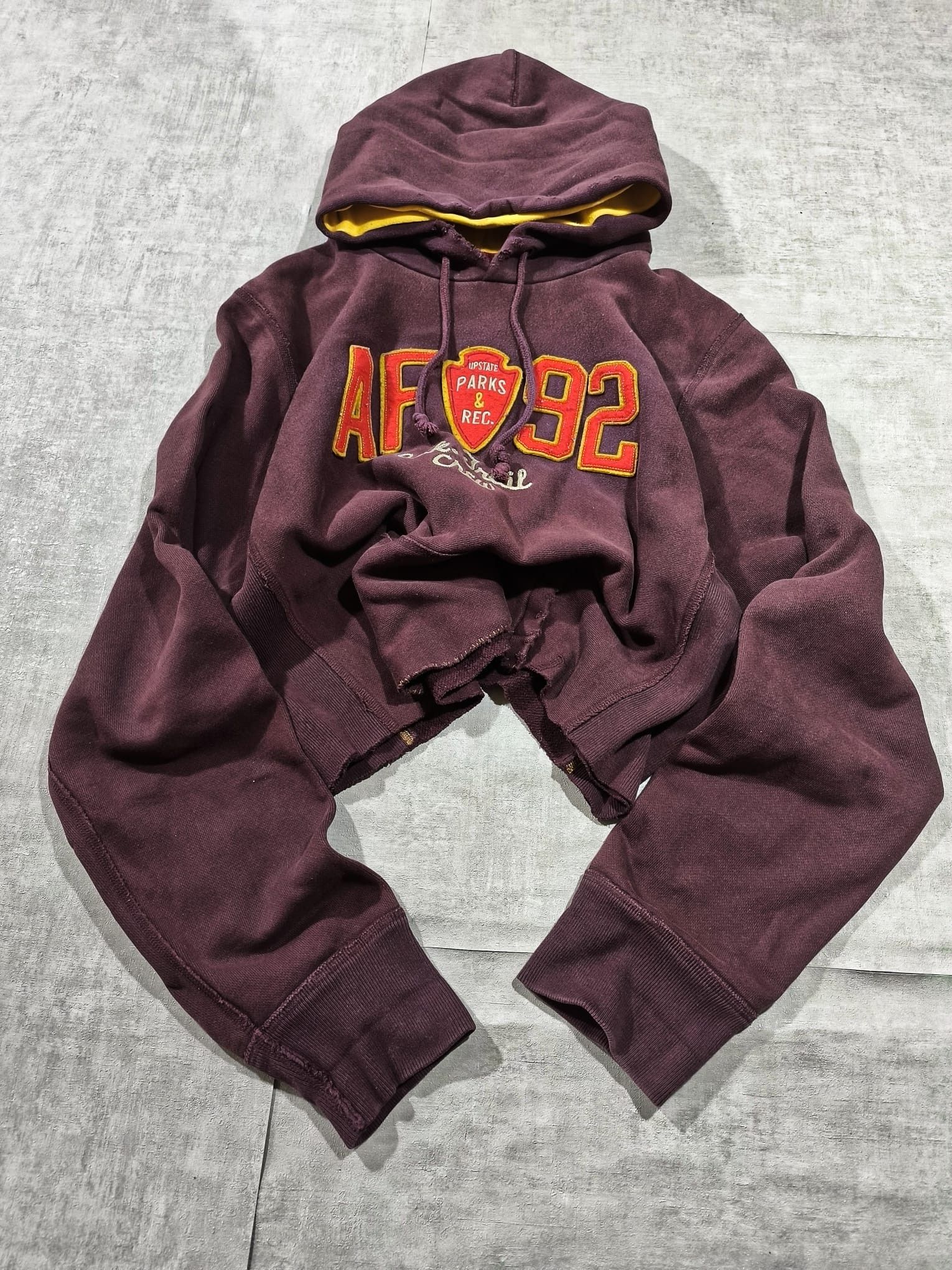 Abercrombie & Fitch Abercrombie vintage trashed cropped hoodie heavyweight sz L Size US L / EU 52-54 / 3 - 2 Thumbnail
