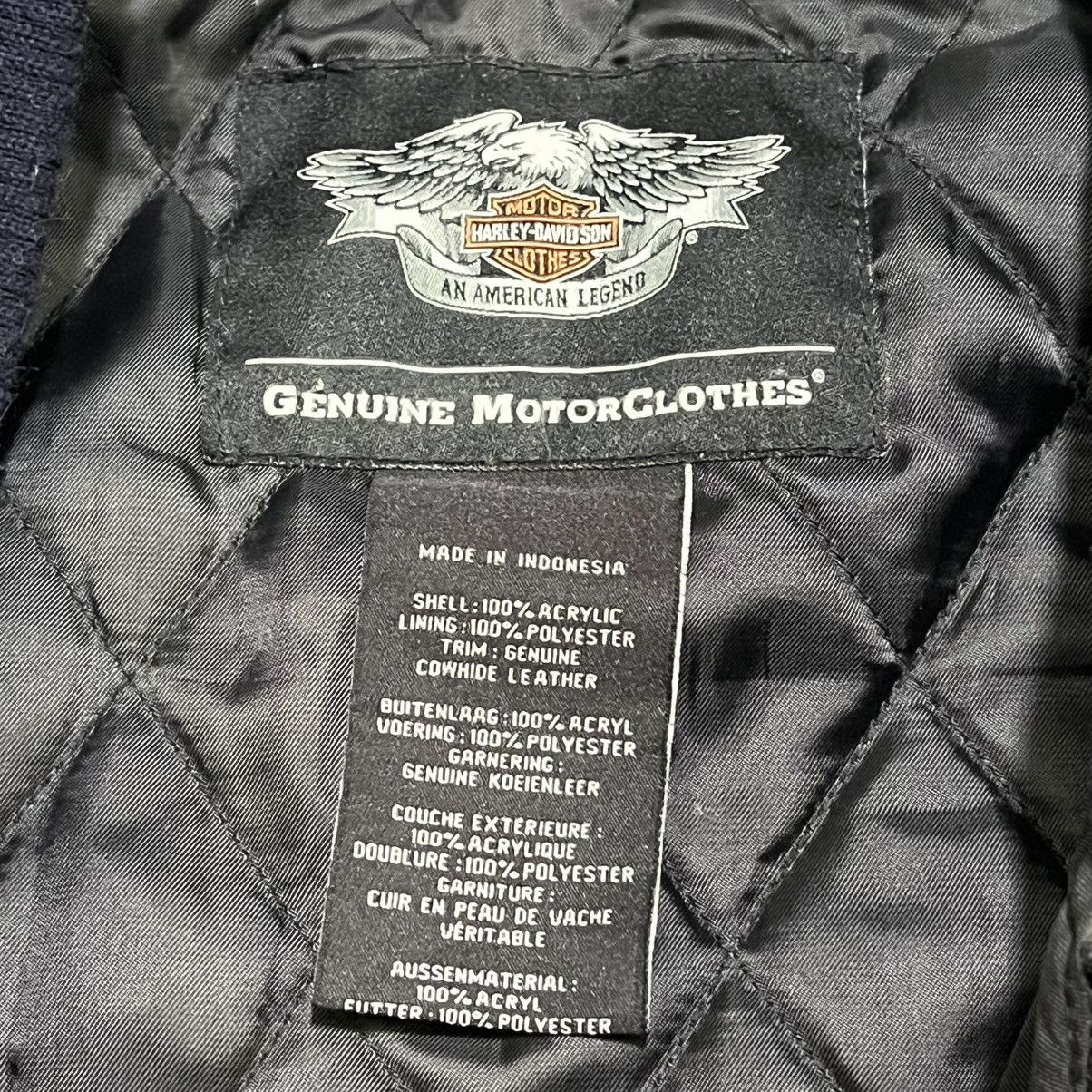 Harley Davidson VINTAGE HARLEY DAVIDSON GRUNGE LEATHER BOMBER VARSITY JACKET Size US XL / EU 56 / 4 - 6 Thumbnail