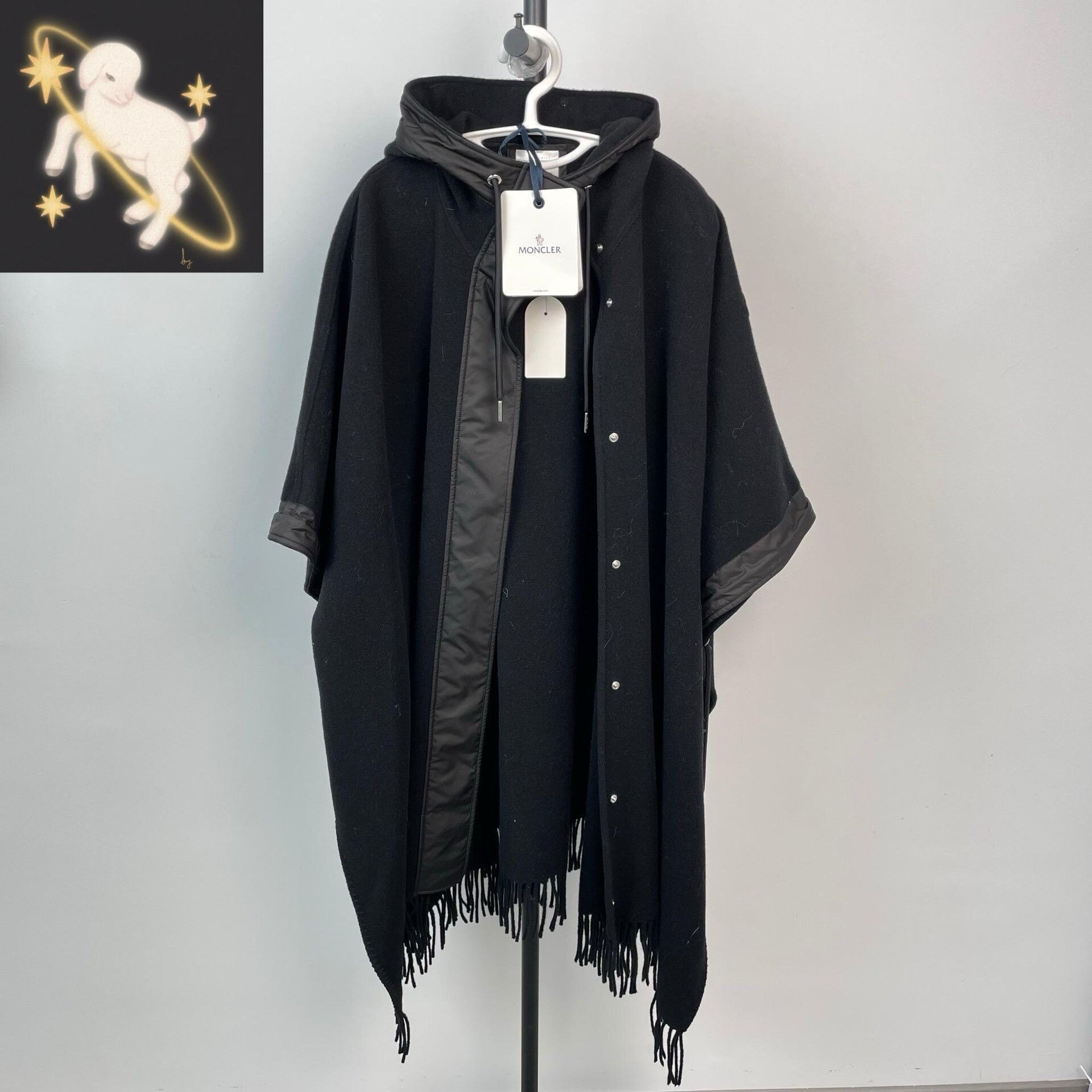 Moncler Moncler Wool Long Black Coat Women Size M / US 6-8 / IT 42-44 - 1 Thumbnail
