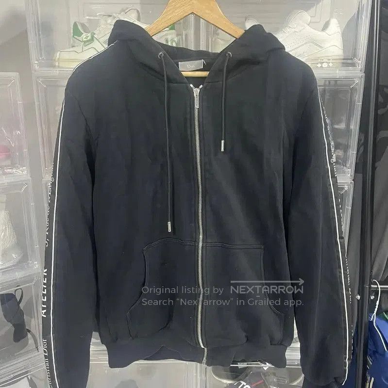 Dior Black Hoodie with Logo Details .