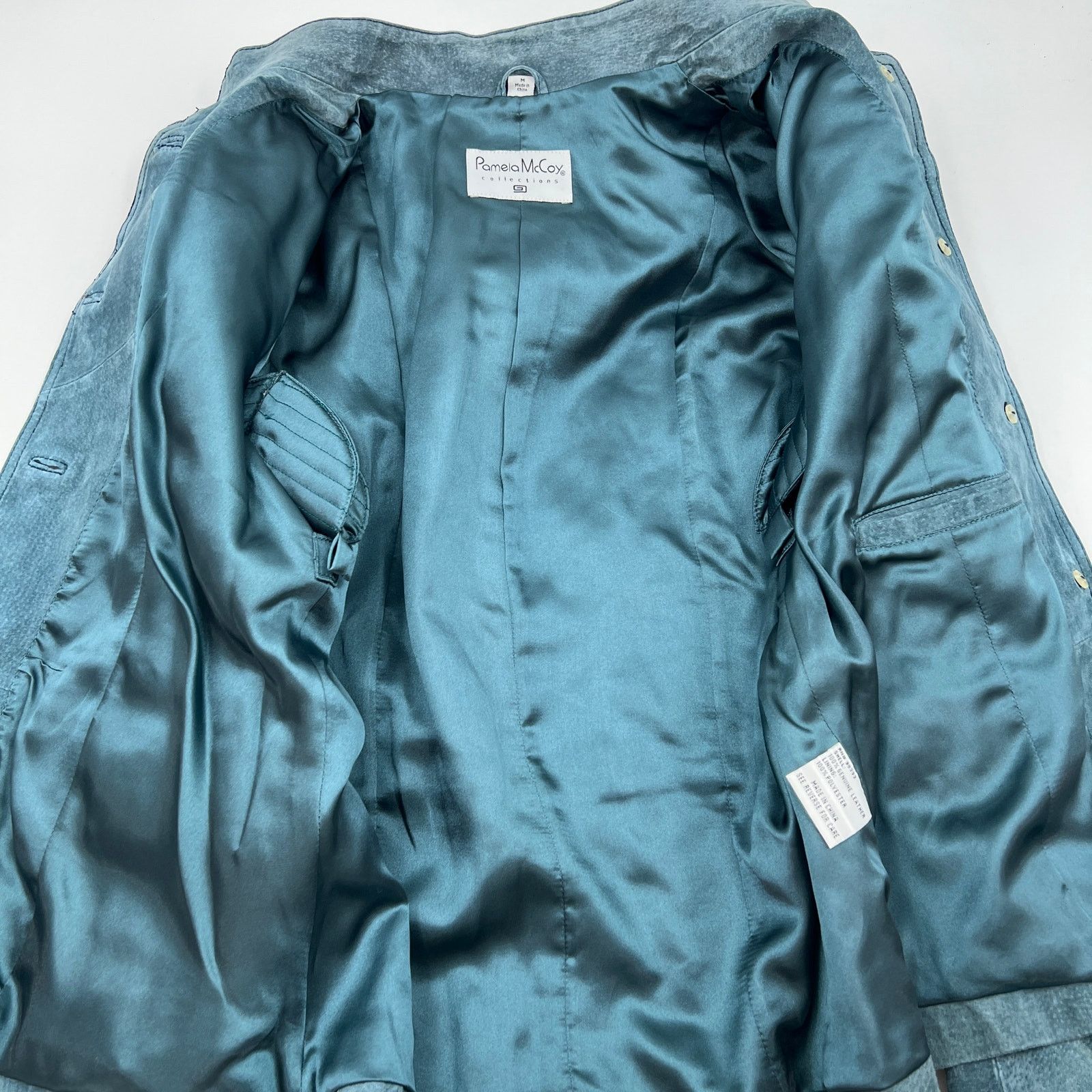 Other × Vintage Pamela McCoy Suede Blue Jacket Embroidered Boho Western Size M / US 6-8 / IT 42-44 - 5 Thumbnail