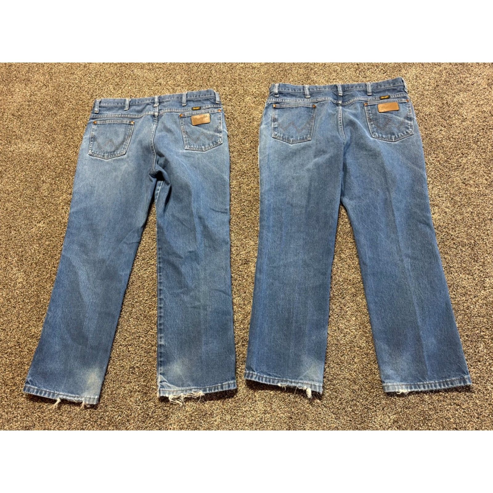 Wrangler Wrangler 936 Jeans 38 Blue Denim Bootcut Distressed 38x29 Men Pan 5-Pocket Wrangler 936 Bootcut Jeans Size 38 Mens Regular Blue Denim Distressed Jeans Size US 38 / EU 54 - 4 Thumbnail