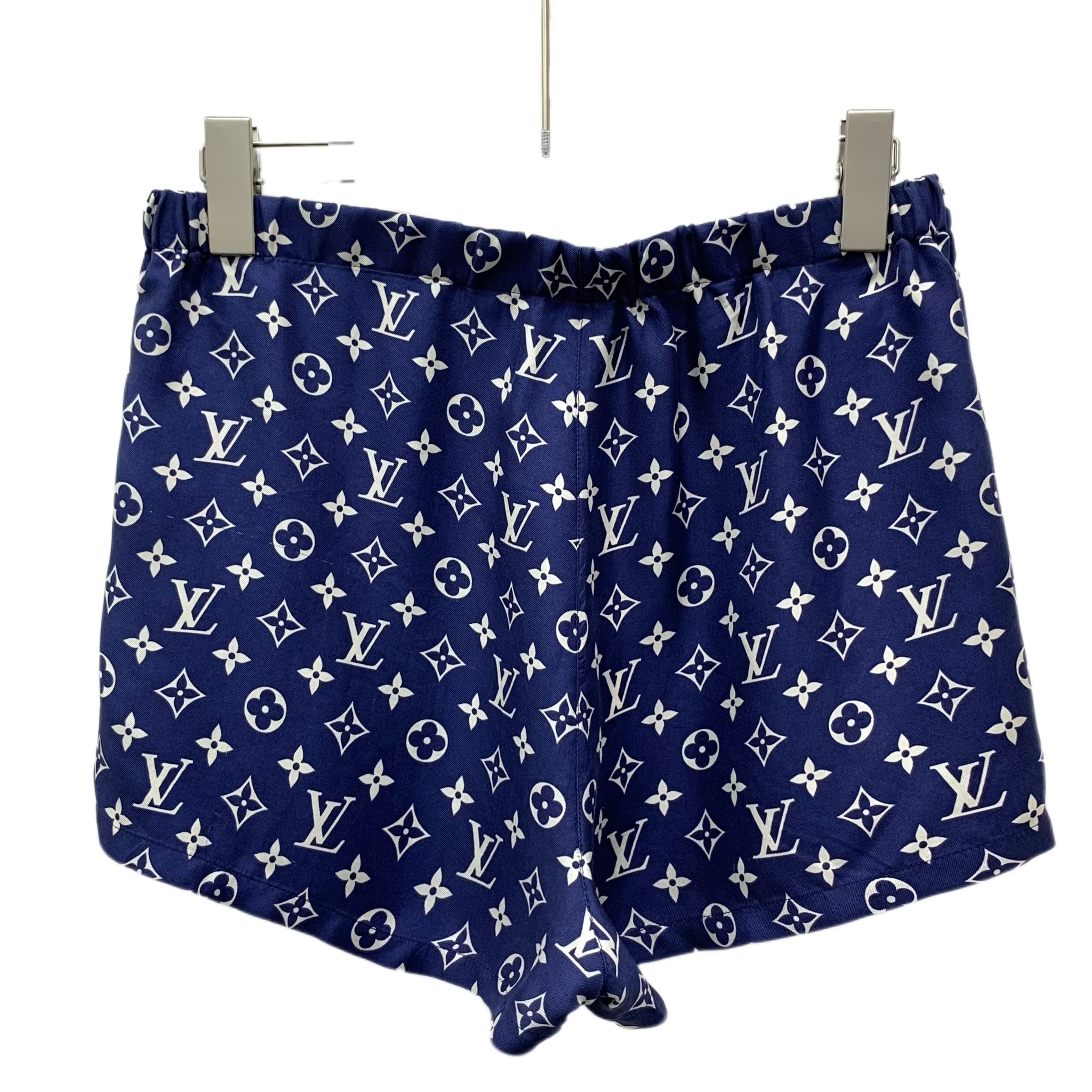 Louis Vuitton Louis Vuitton Monogram Print Shorts Blue (38) Size 26" / US 2 / IT 38 - 2 Thumbnail