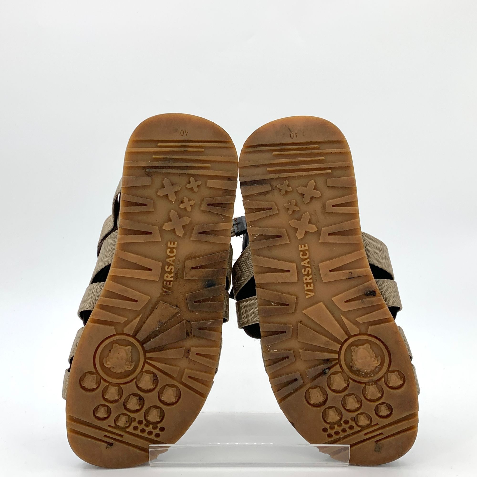 Versace Versace Black & Brown Fabric Velcro Sandals (Size 40) Size US 7 / EU 40 - 4 Thumbnail