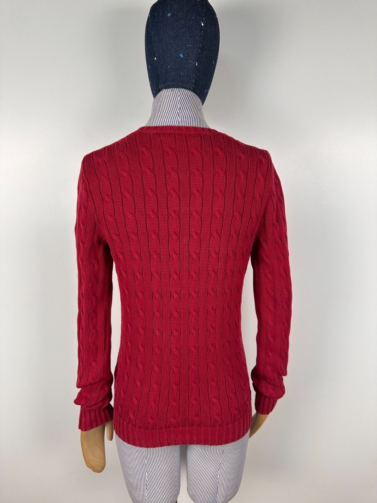 Polo Ralph Lauren Polo Ralph Lauren Red Cable Knit Sweater Cotton Size S Size S / US 4 / IT 40 - 6 Thumbnail