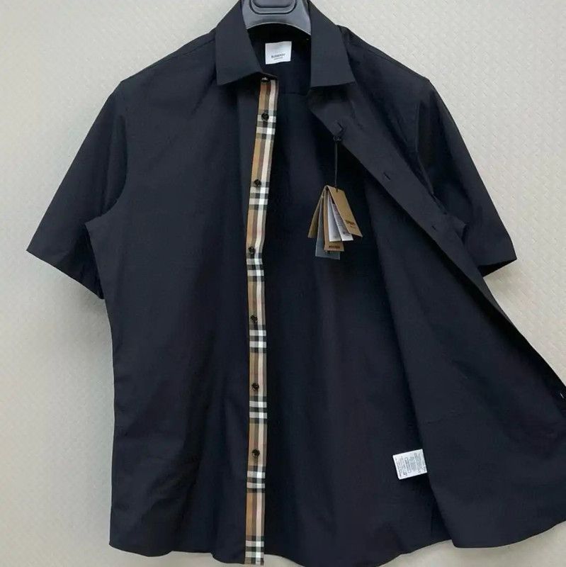 Burberry Burberry Black Logo Check Short Sleeve Shirt Size US L / EU 52-54 / 3 - 1 Thumbnail