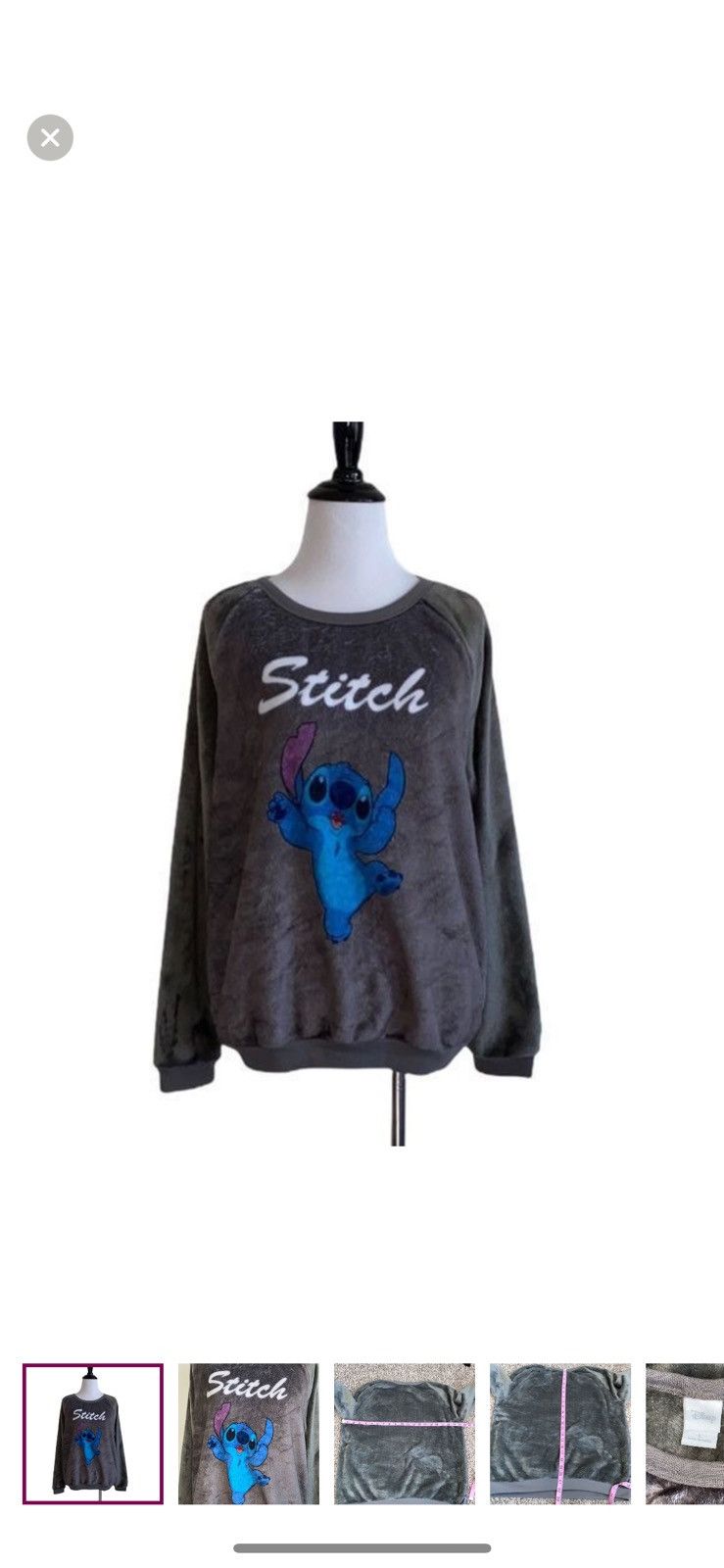 Disney Disney stitch large plush crewneck sweatshirt Size L / US 10 / IT 46 - 1 Thumbnail