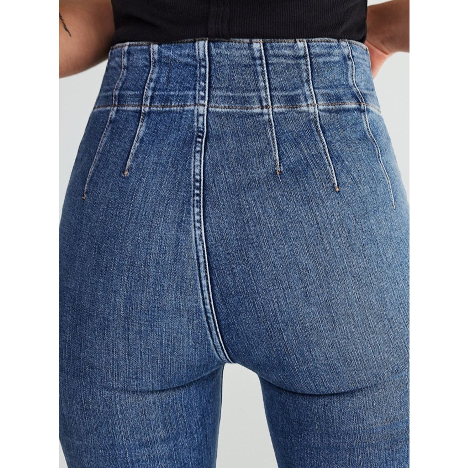 Free People We The Free $110 Jayde Flare Stretch Jeans 28” W INS 33” Size 28" / US 6 / IT 42 - 11 Thumbnail