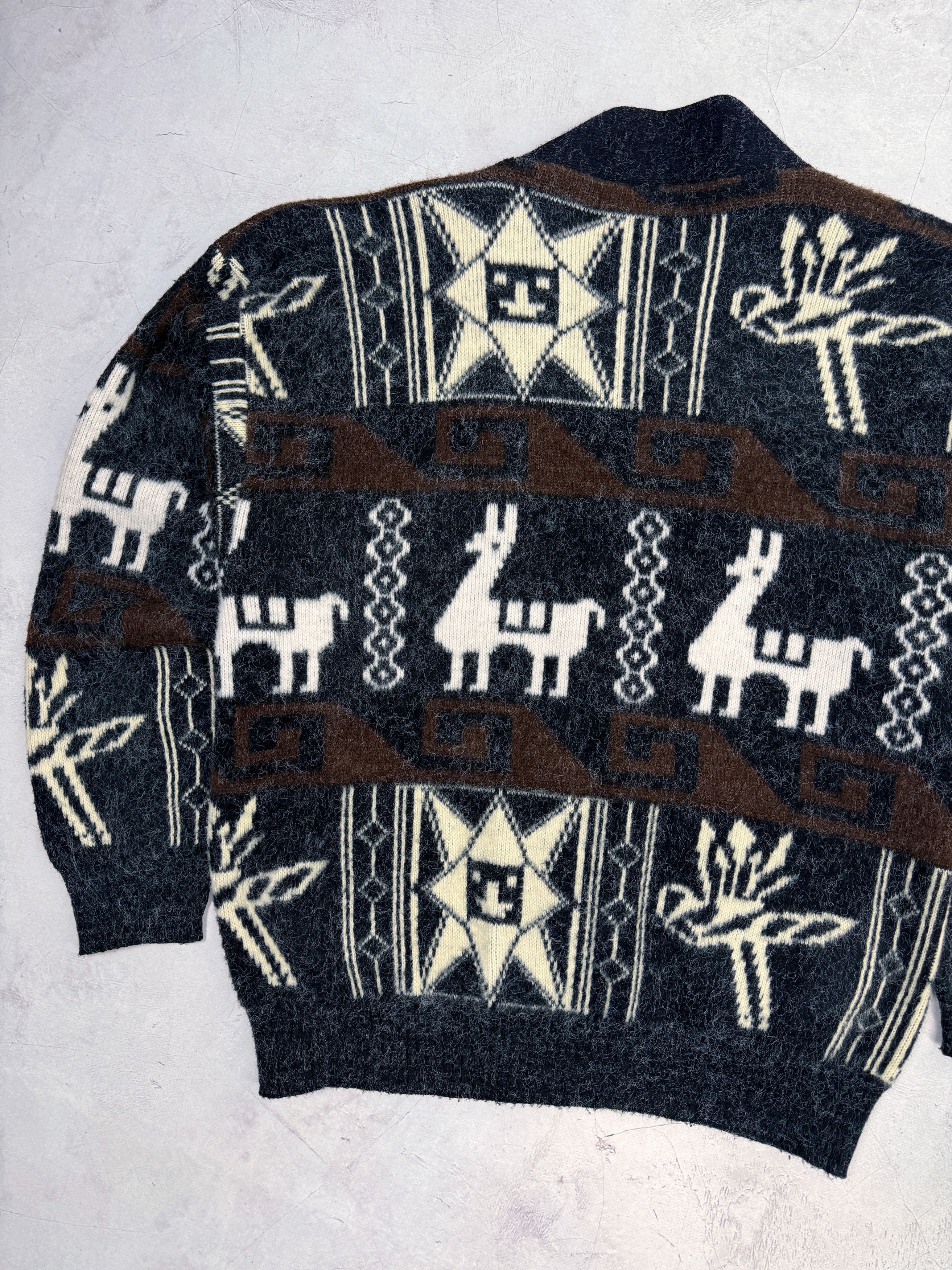Vintage Vintage Tejidos Imalaya Mohair Cardigan Lama Aztec Wool Size US M / EU 48-50 / 2 - 15 Thumbnail