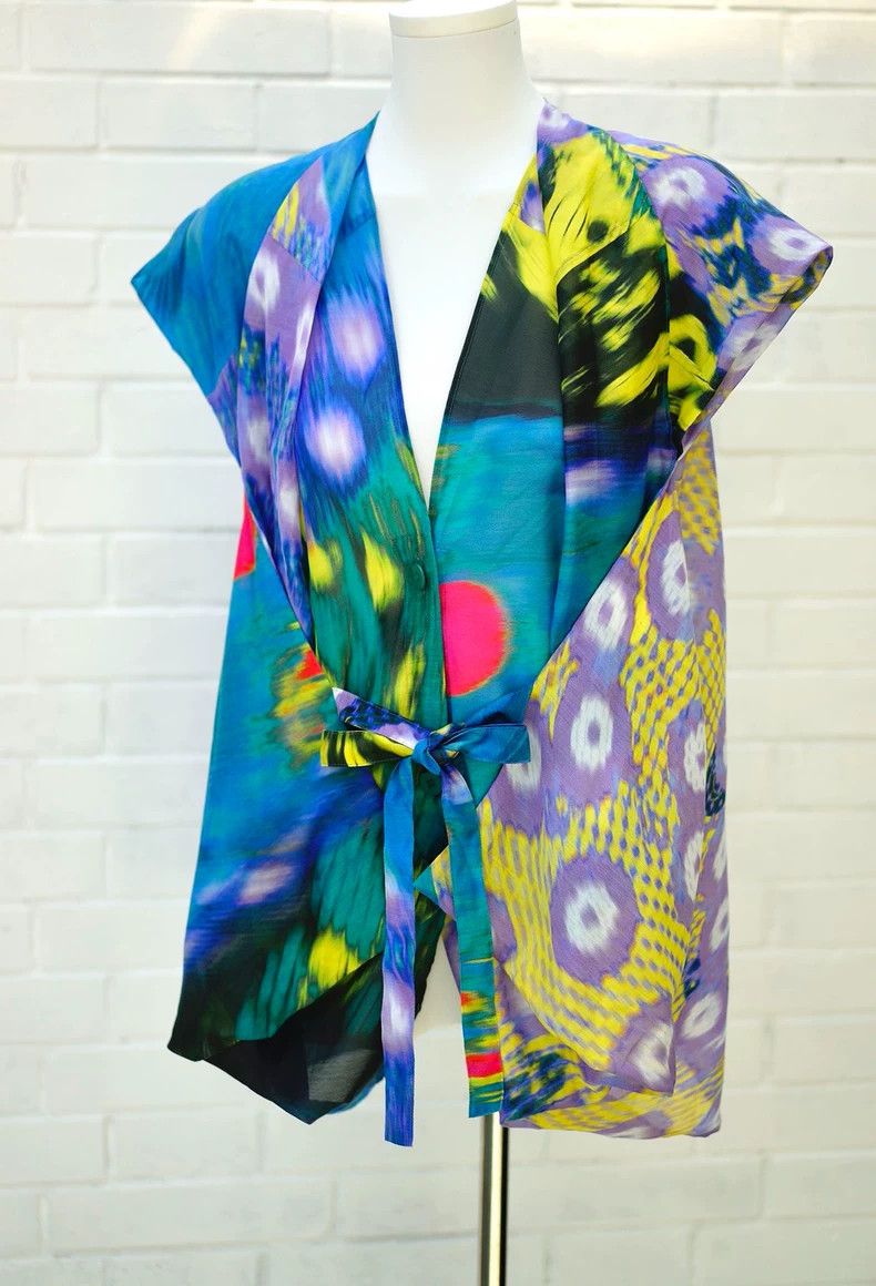 Issey Miyake Issey Miyake size:2 Blue and green color-blocked irregular Size XS / US 0-2 / IT 36-38 - 4 Thumbnail