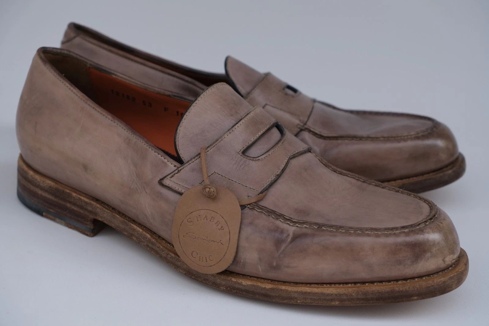 Santoni NEW Santoni Leather Loafers Shoes Brown EU 44 UK 10 US 11 Size US 11 / EU 44 - 1 Thumbnail