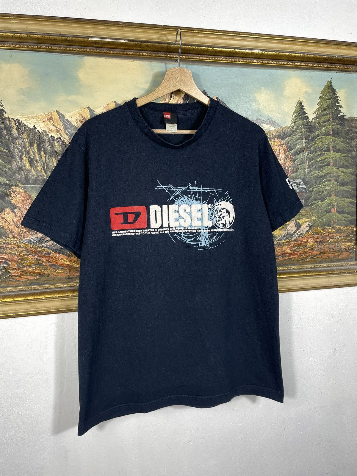 Diesel Diesel Vintage Y2k Navy Tee Avant Garde Cyber Opium Swag Size US M / EU 48-50 / 2 - 2 Thumbnail