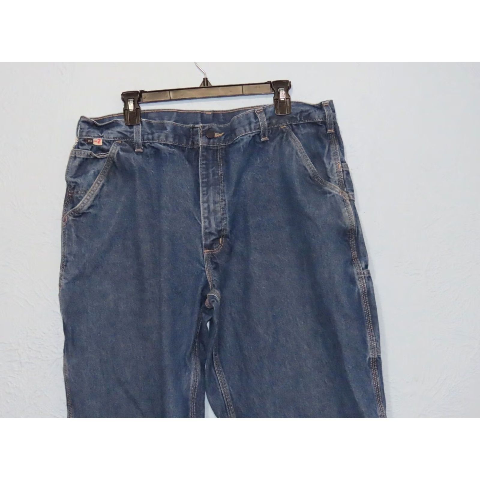Carhartt Carhartt FR Jeans Mens 40x23 Denim Cargo Pocket Work Pants Straight 23 Inseam Blue Regular Mens Size US 40 / EU 56 - 3 Thumbnail