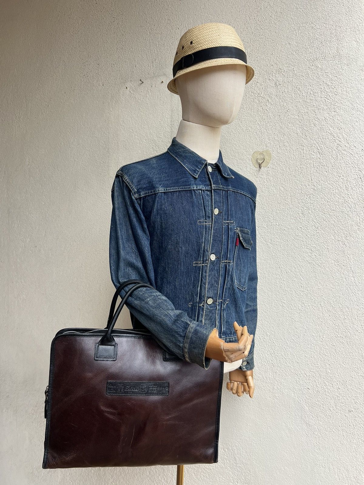 Felisi Vintage Felisi Italy Distressed Patina Leather Handle Bag Size ONE SIZE - 2 Thumbnail
